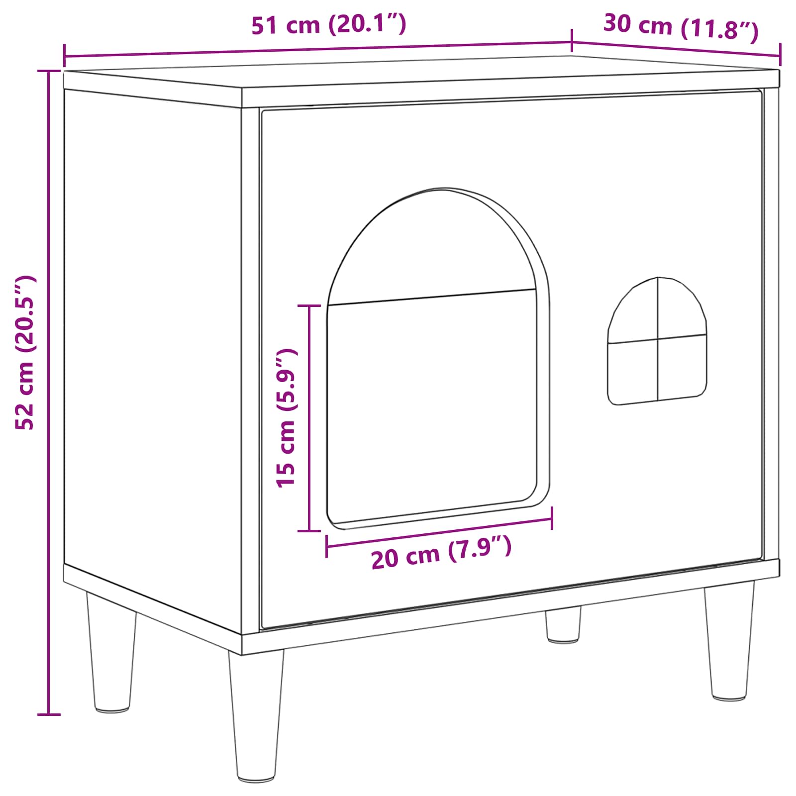 Cat House White 51 x 30 x 52 cm Engineered Wood