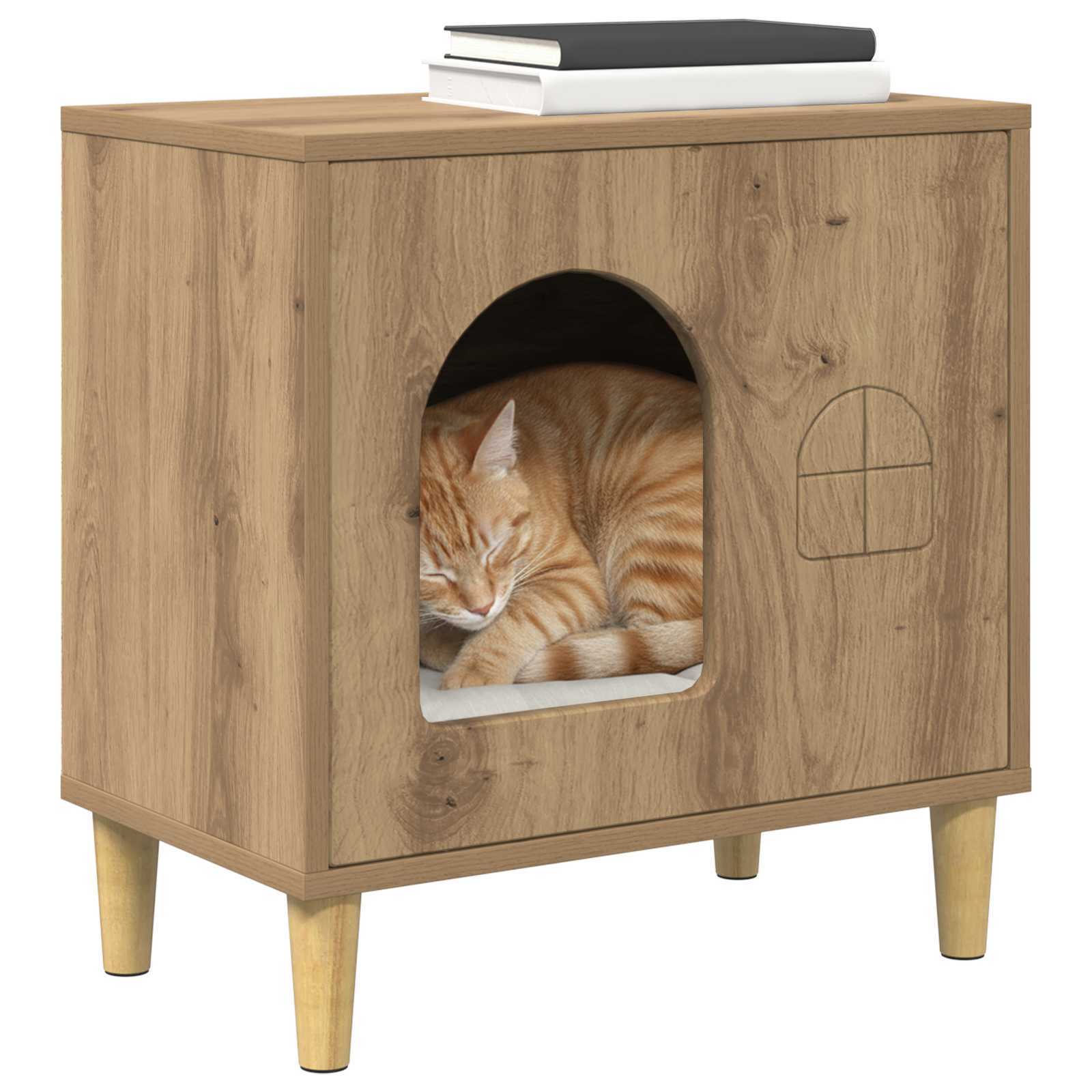 Cat House Artisian Oak 51 x 30 x 52 cm Engineered Wood