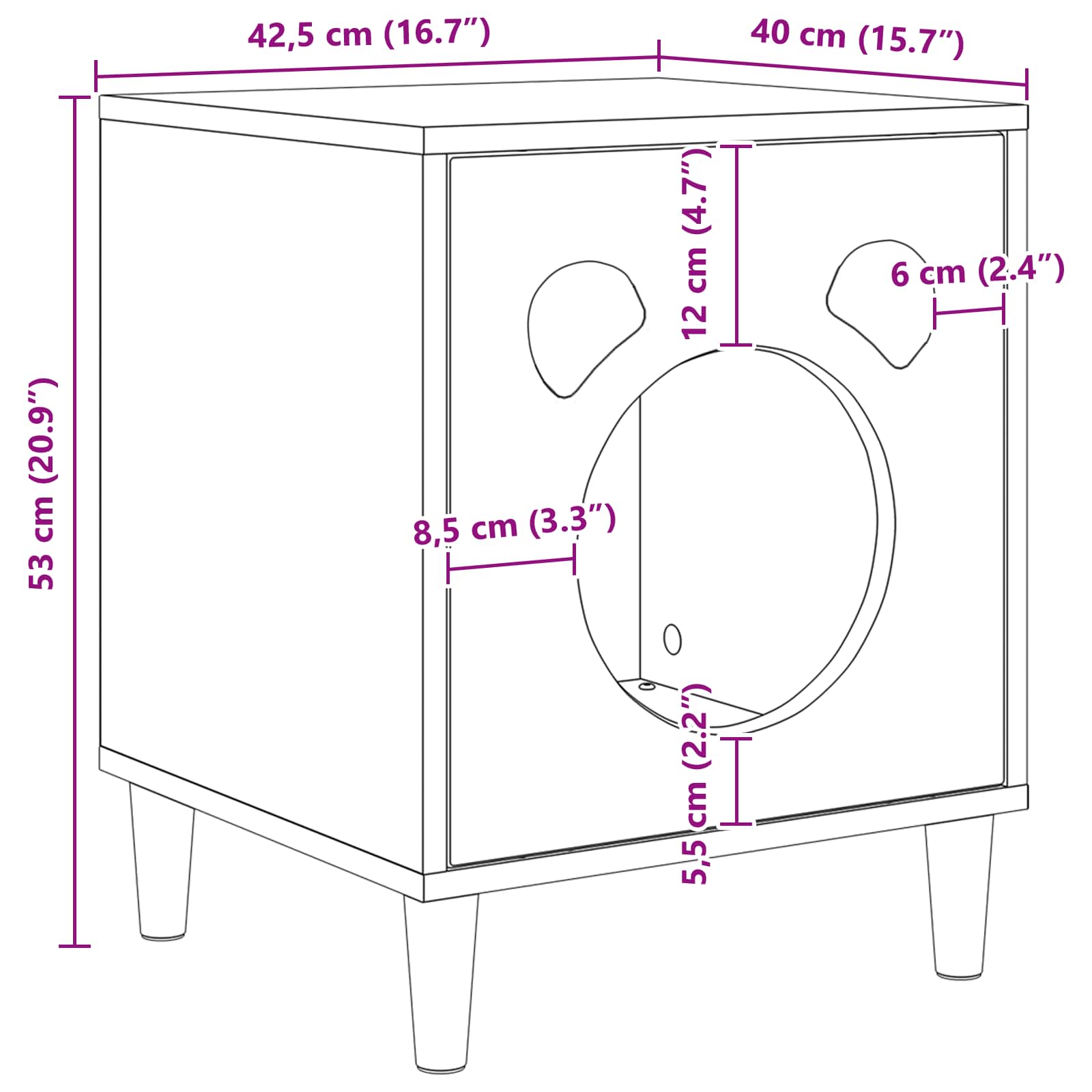 Cat House White 42.5 x 40 x 53 cm Engineered Wood