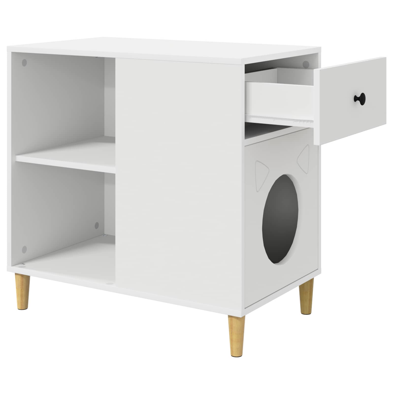 Cat House White 72 x 42.5 x 70 cm Engineered Wood