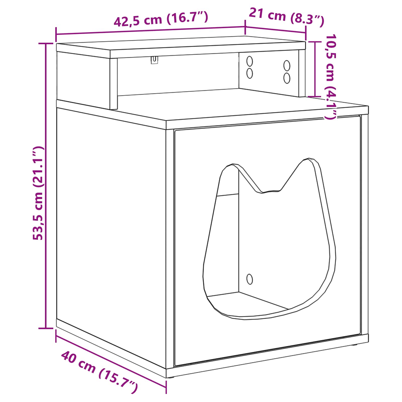 Cat House White 42.5 x 40 x 53.5 cm Engineered Wood