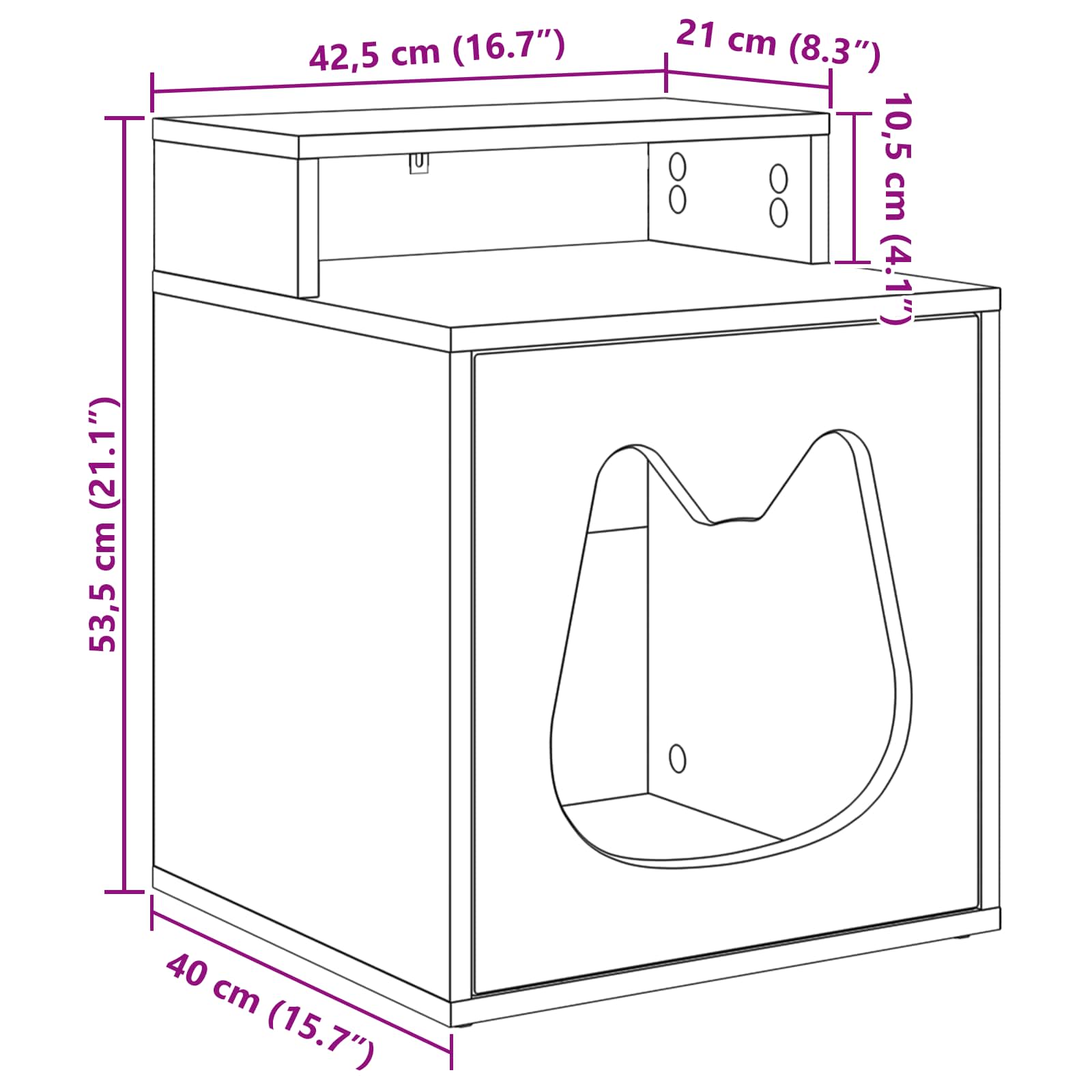 Cat House White 42.5 x 40 x 53.5 cm Engineered Wood