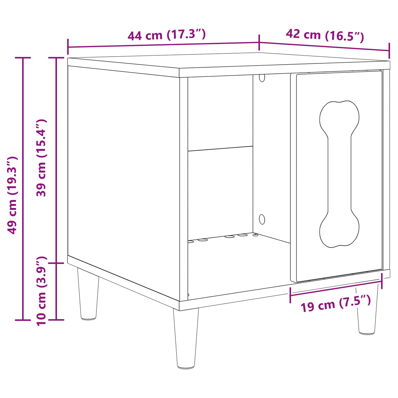 Dog House White 44 x 42 x 49 cm Engineered Wood