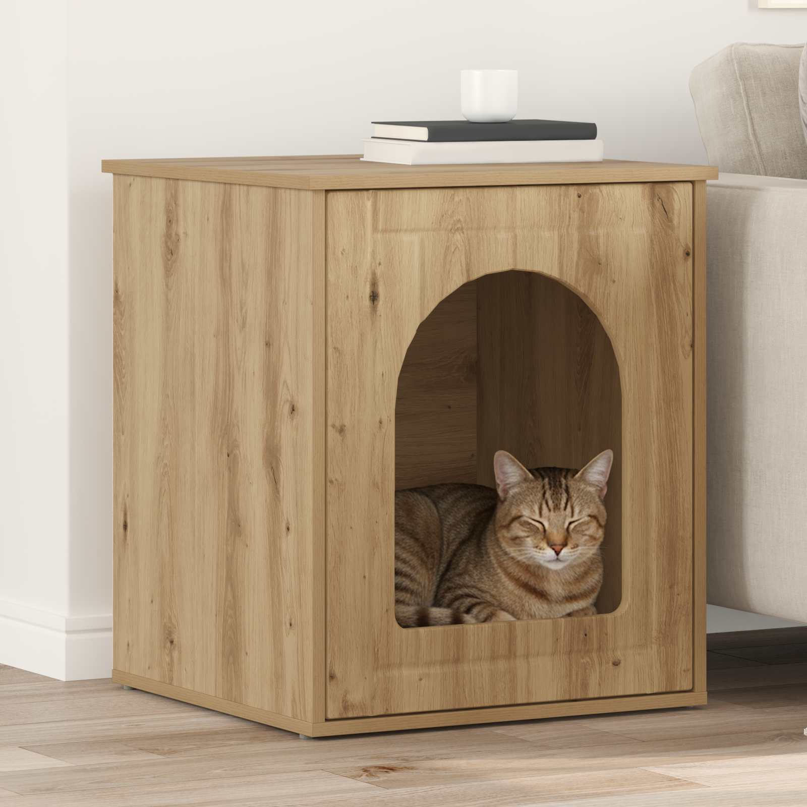 Cat House Artisian Oak 53 x 52 x 62 cm Engineered Wood