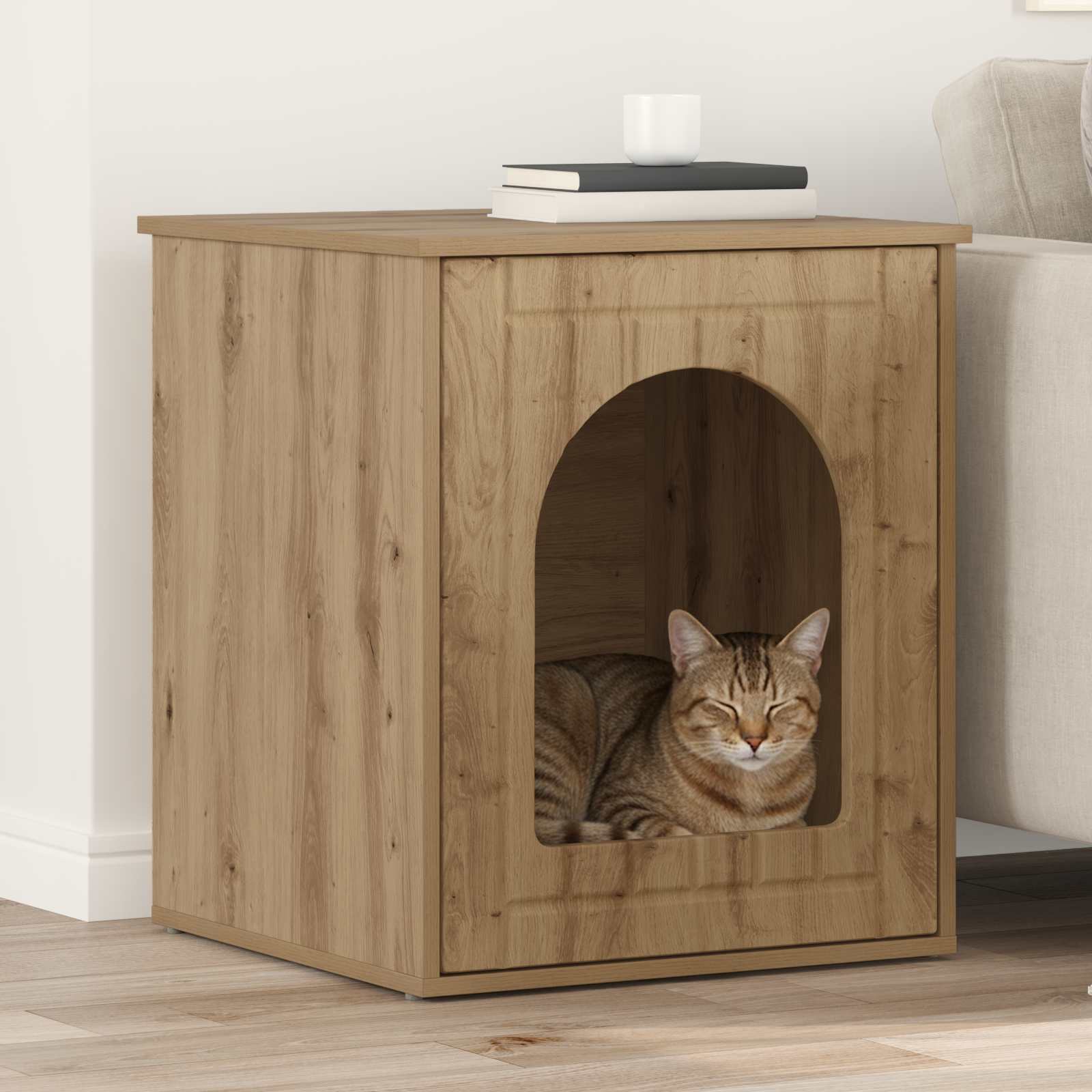 Cat House Artisian Oak 53 x 52 x 62 cm Engineered Wood