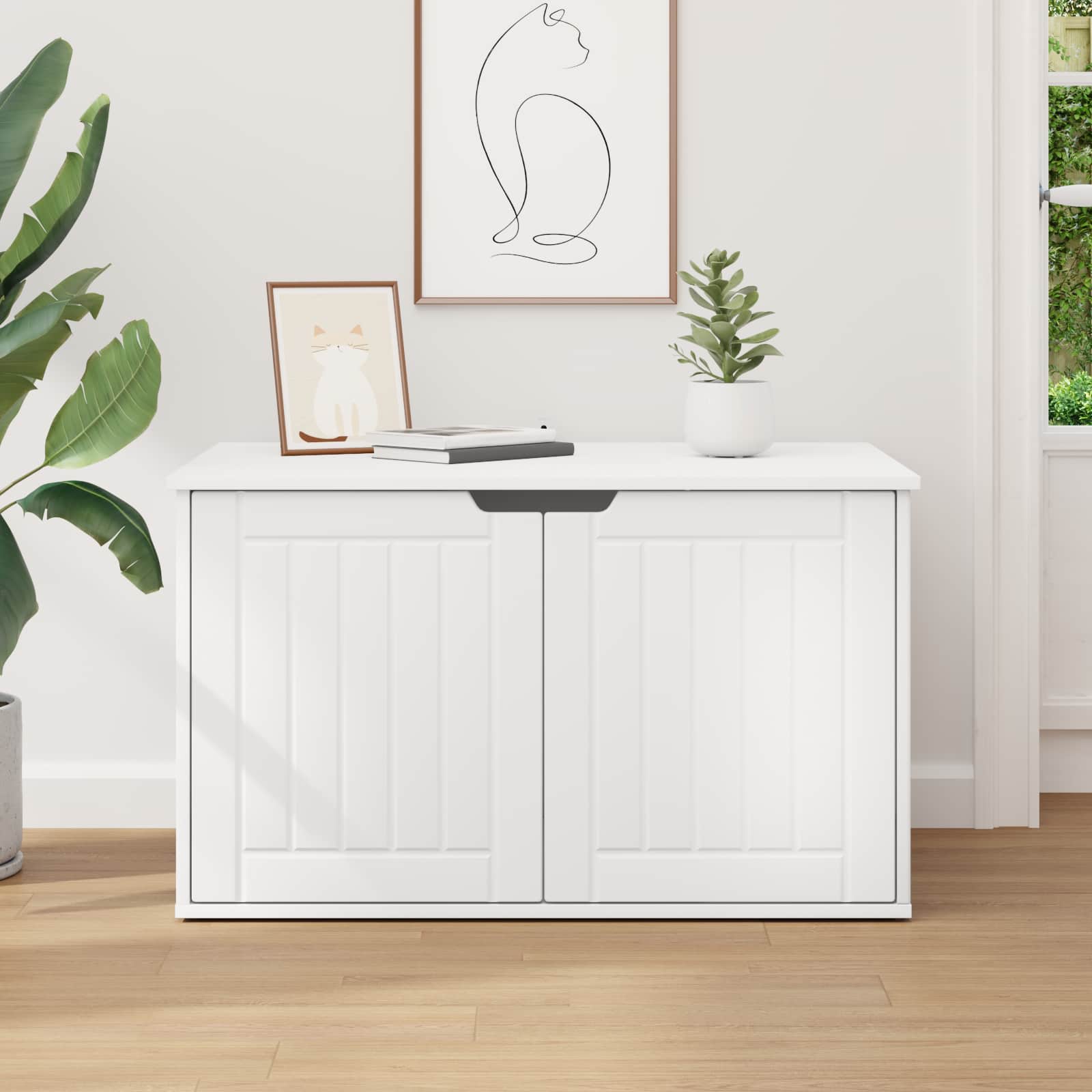 Cat House White 85 x 55 x 50.5 cm Engineered Wood