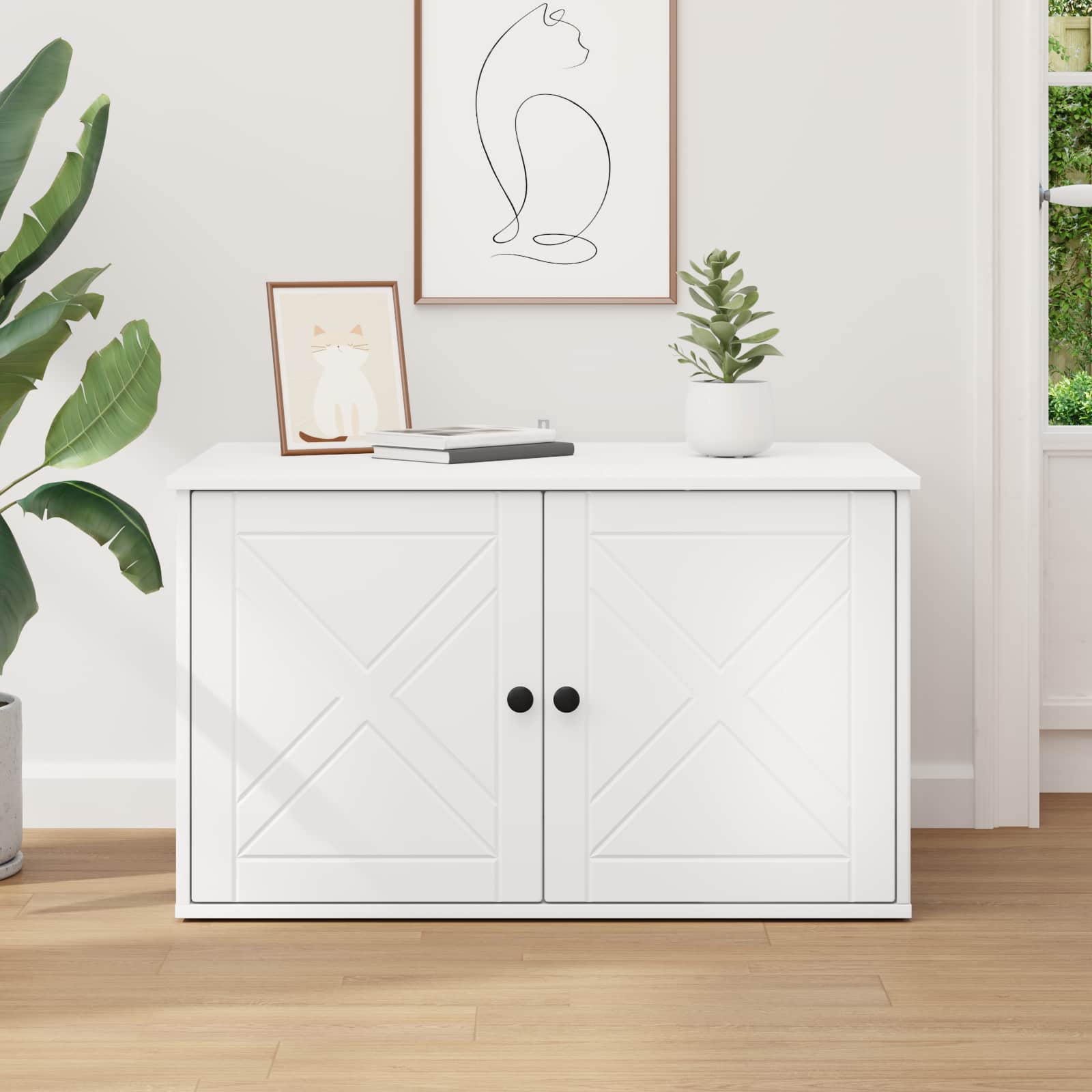 Cat House White 85 x 55 x 50.5 cm Engineered Wood