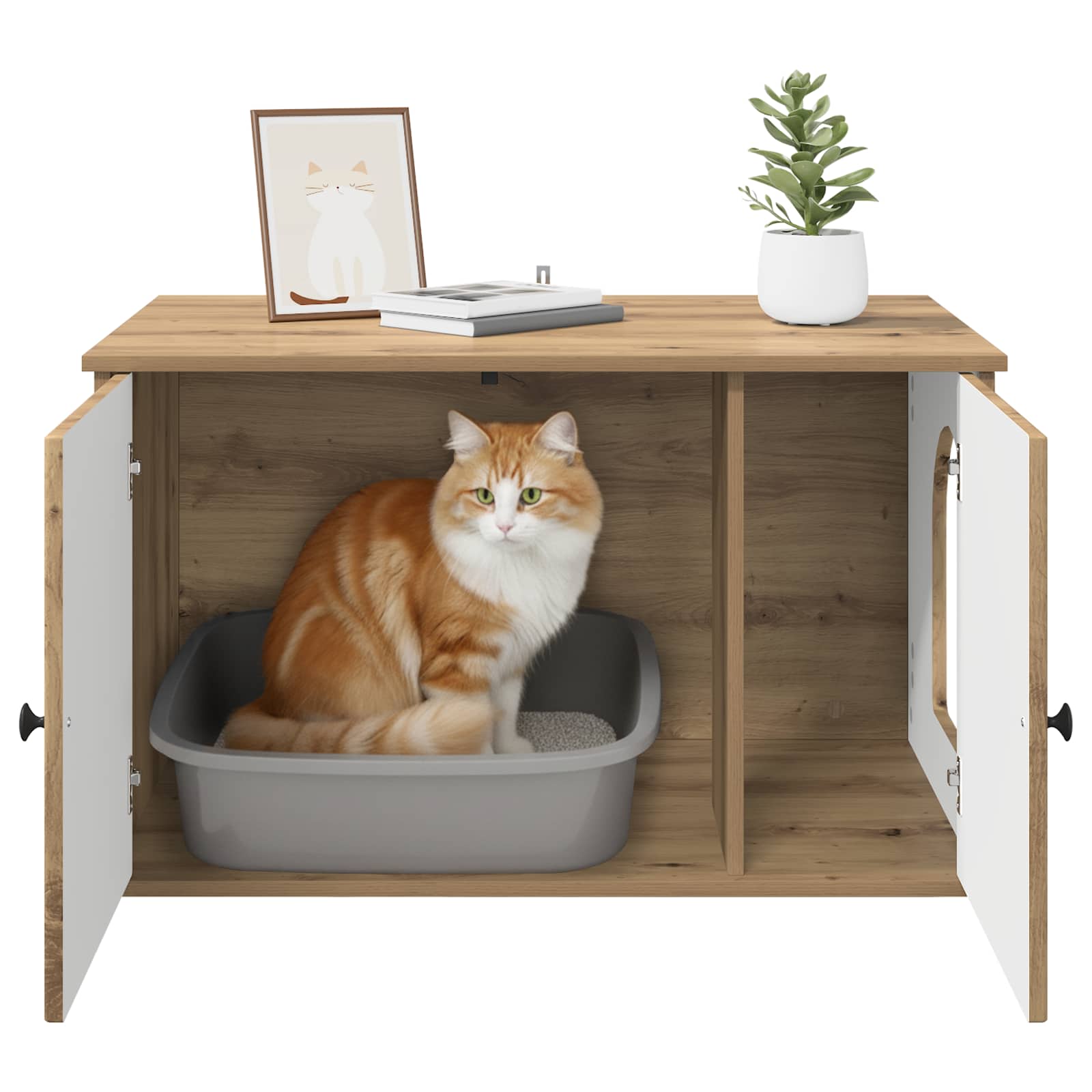Cat House Artisian Oak 85 x 55 x 50 cm Engineered Wood