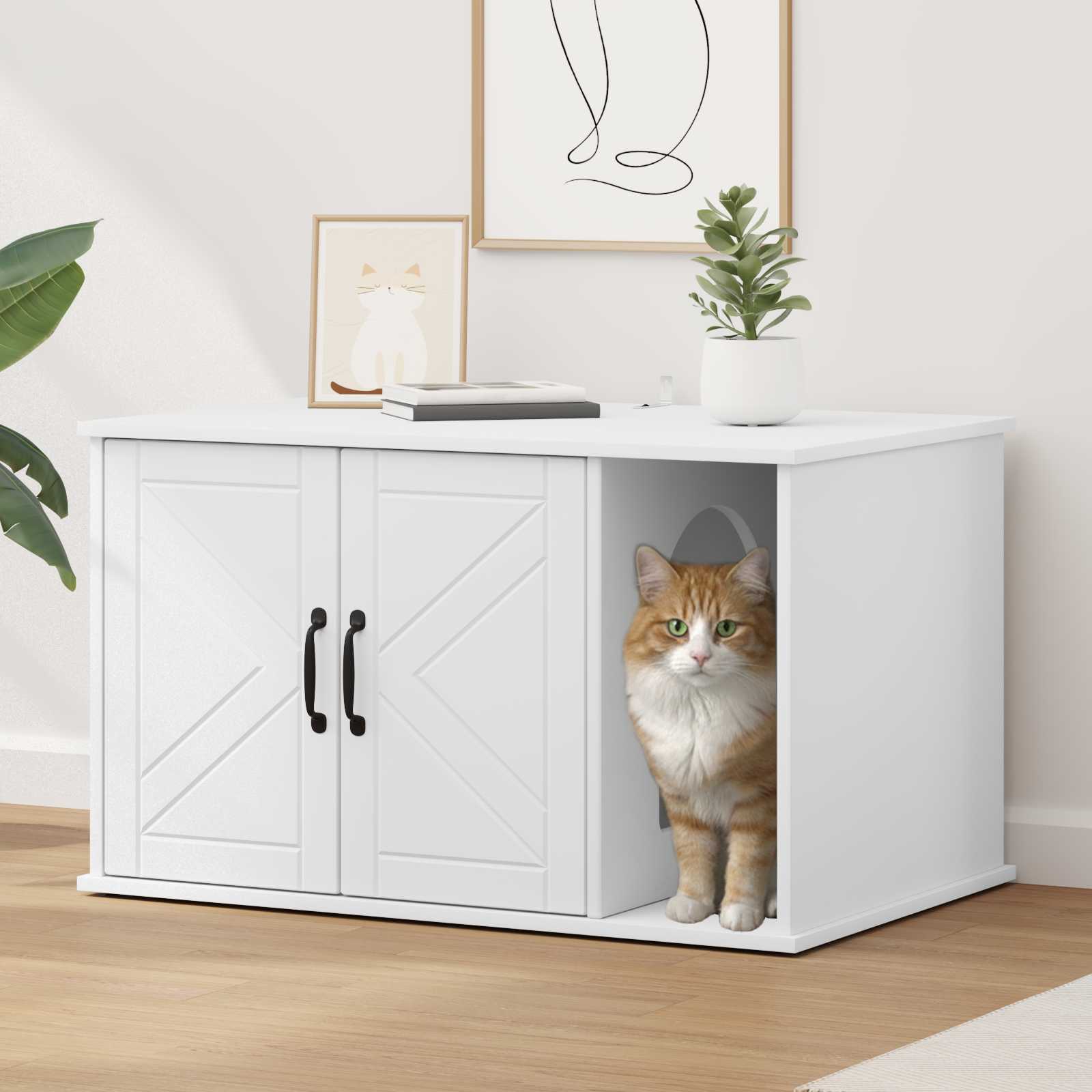 Cat House White 85 x 55 x 50.5 cm Engineered Wood