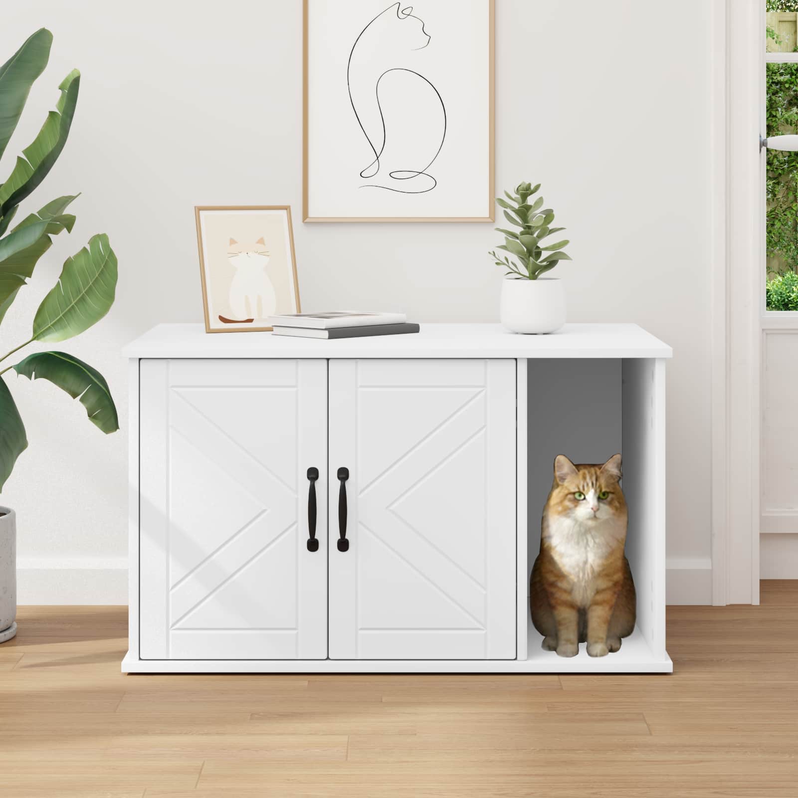 Cat House White 85 x 55 x 50.5 cm Engineered Wood