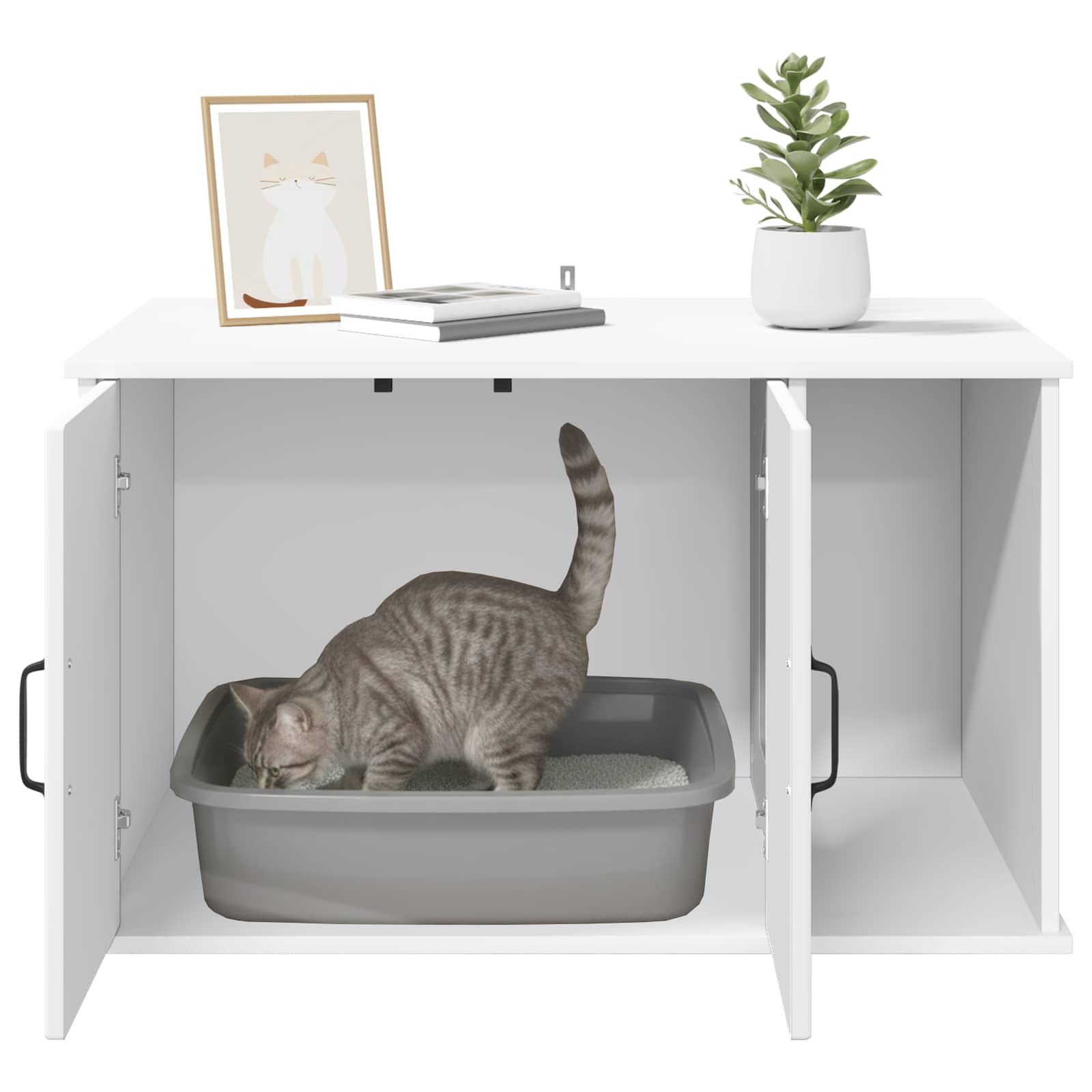 Cat House White 85 x 55 x 50.5 cm Engineered Wood