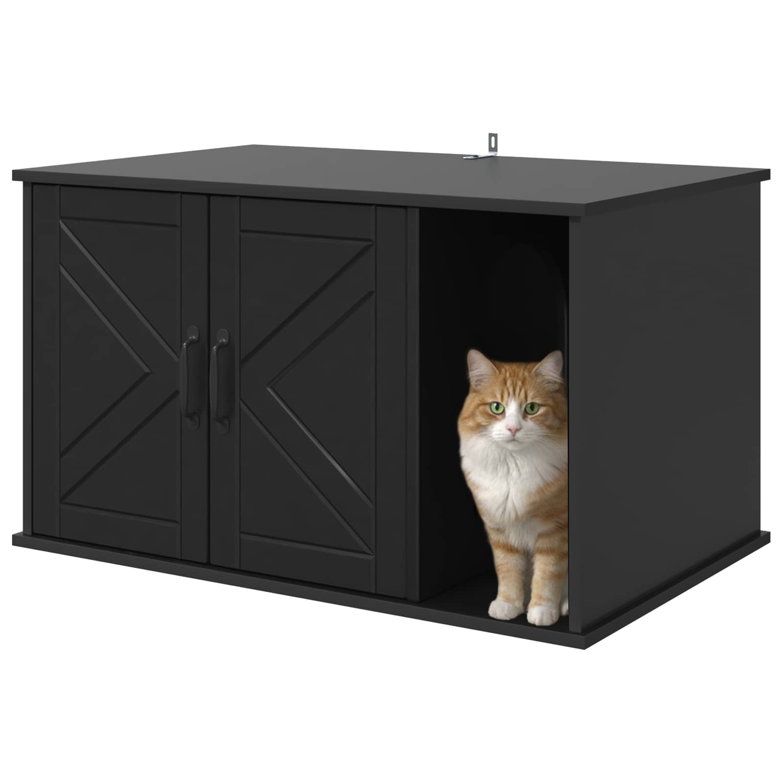 Cat House Black 85 x 55 x 50.5 cm Engineered Wood