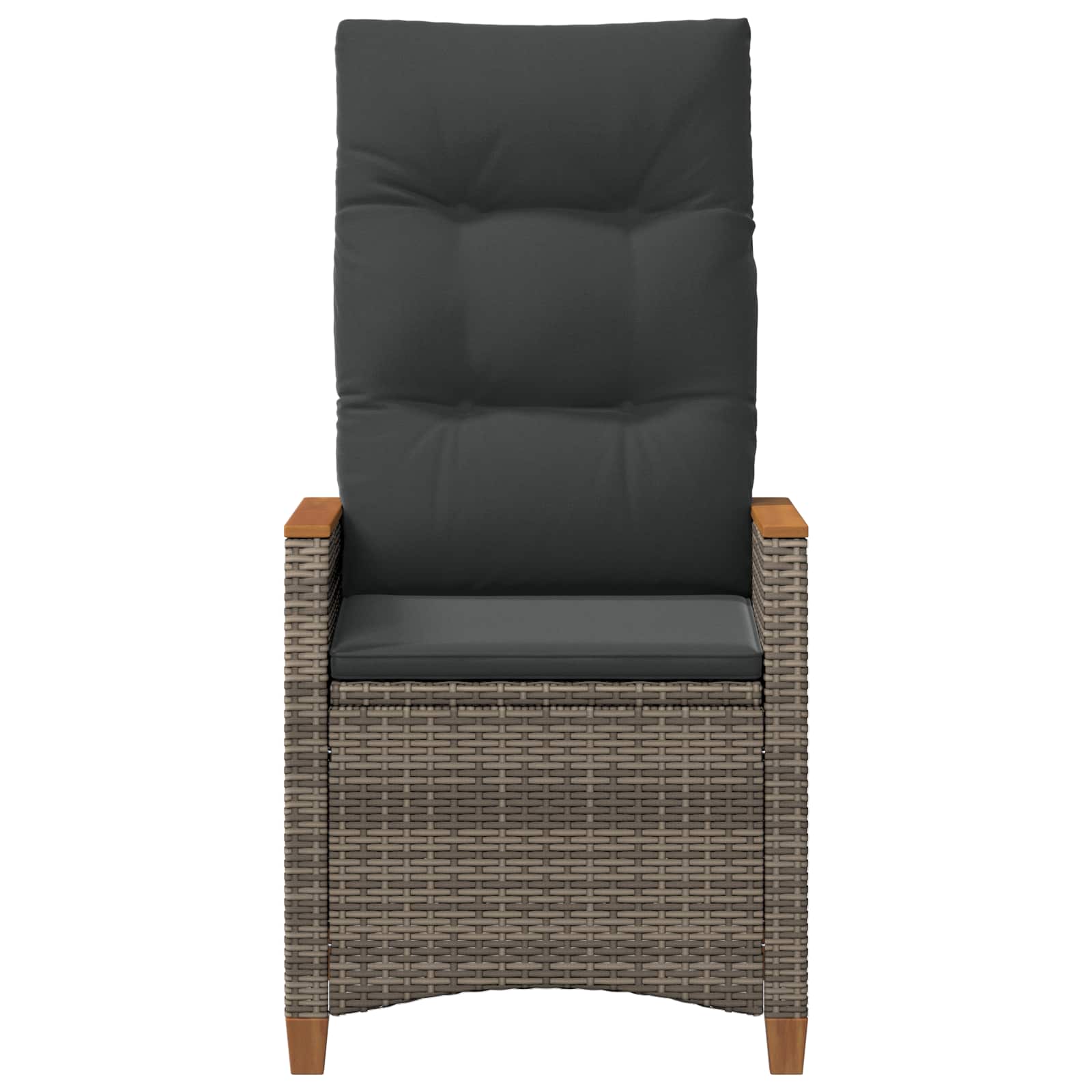 Reclining Garden Chair Grey and Dark Grey 64 x 57.5 x 112 cm