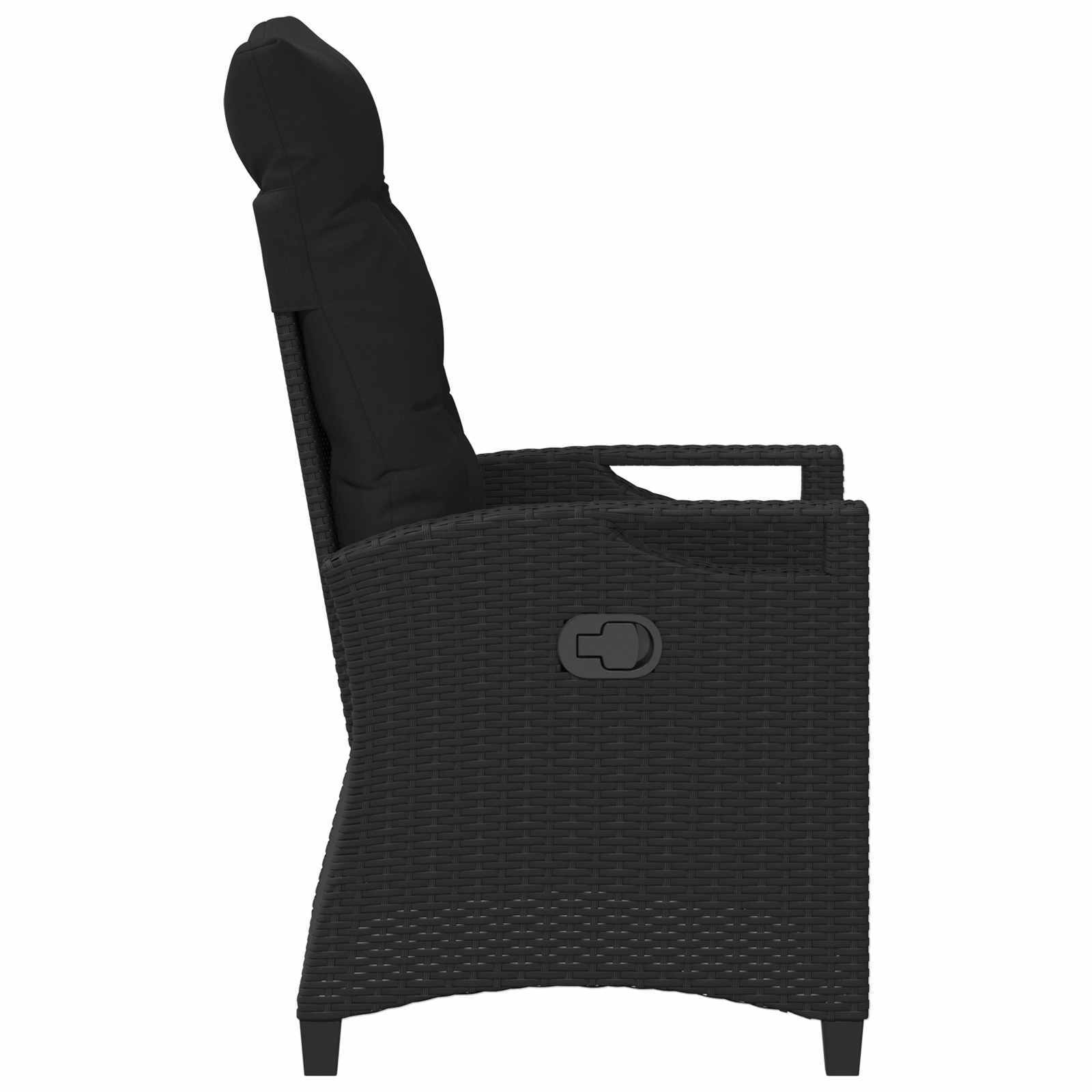 Reclining Garden Chair Black 56 x 60 x 112 cm Poly Rattan