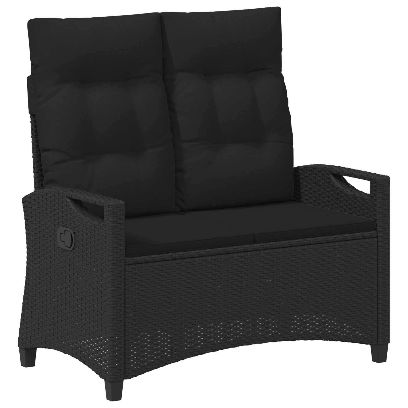 Garden Bench Black 105 x 60 x 112 cm Steel and Polyester