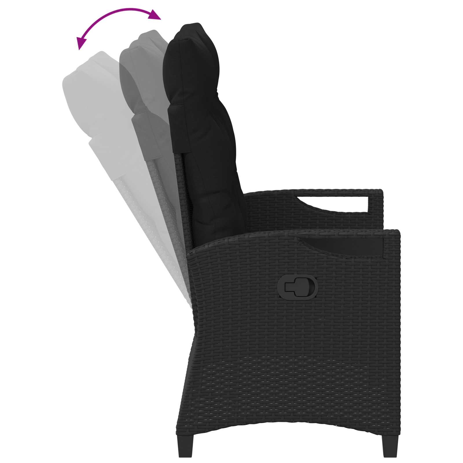 Garden Bench Black 105 x 60 x 112 cm Steel and Polyester