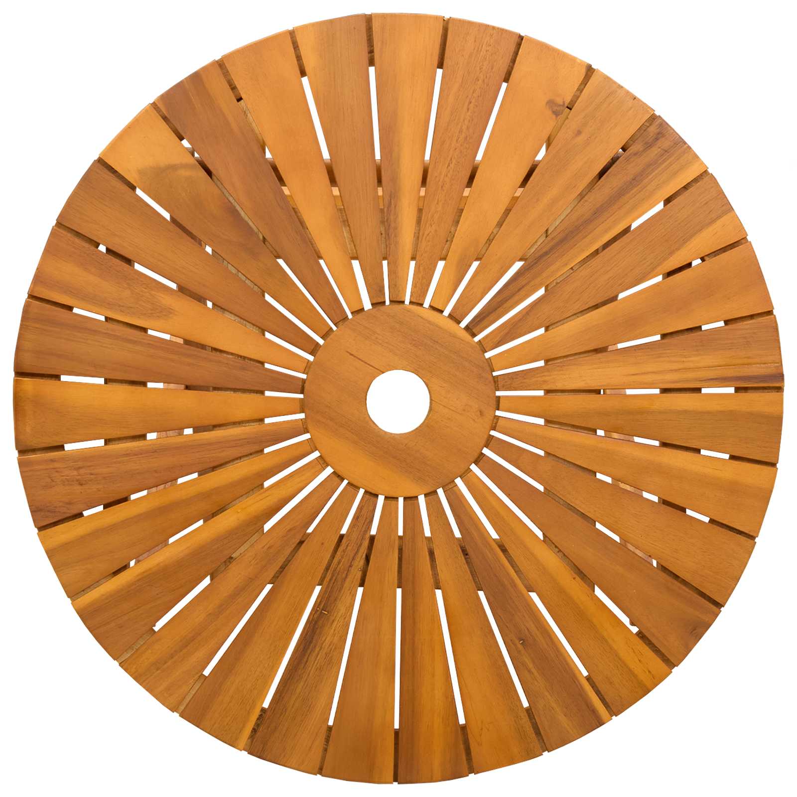 Folding Garden Table Natural Ø60 x 75 cm Solid Acacia Wood