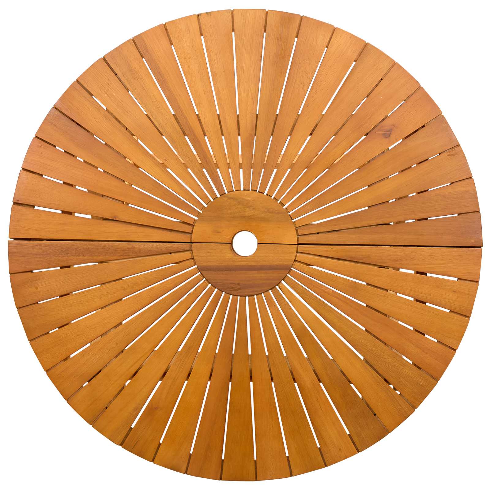 Folding Garden Table Natural Ø90 x 75 cm Solid Acacia Wood