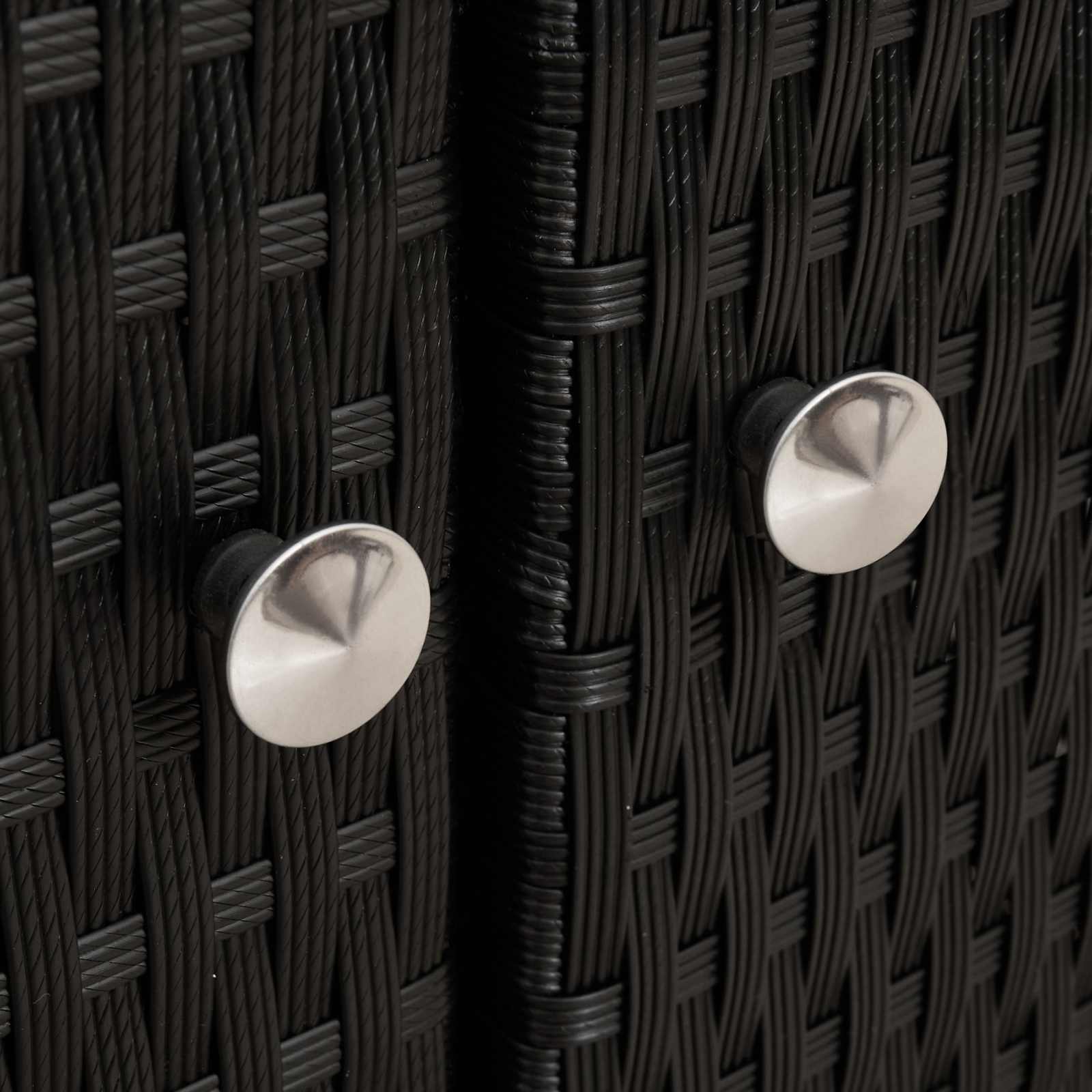 Cabinet Black 70 x 50 x 87 cm Polyester and Roly Rattan
