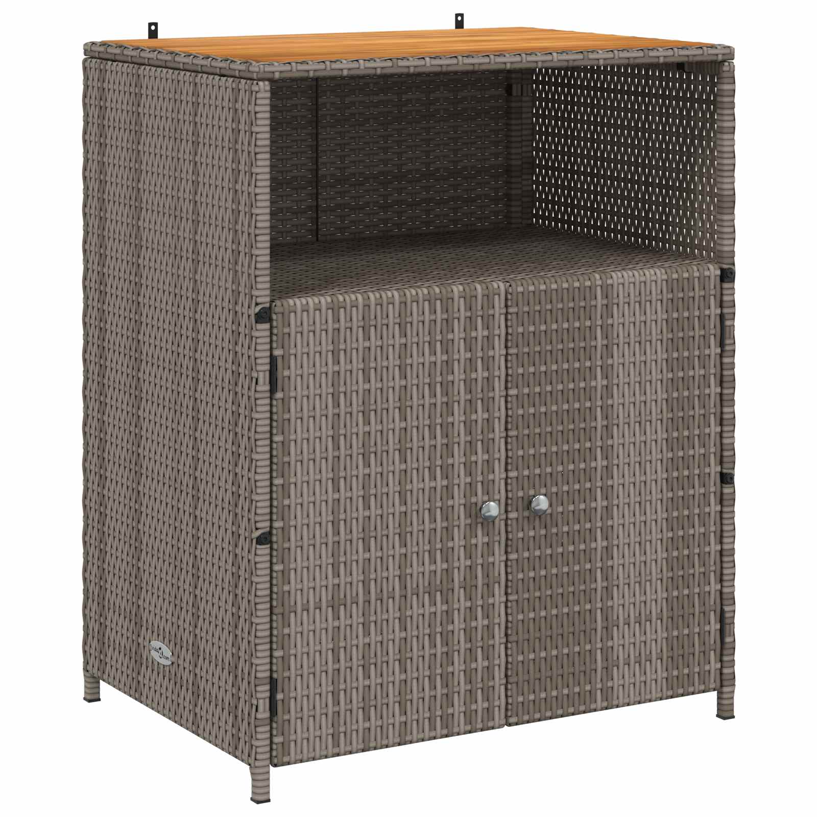 Cabinet Grey 70 x 50 x 87 cm Polyester and Roly Rattan