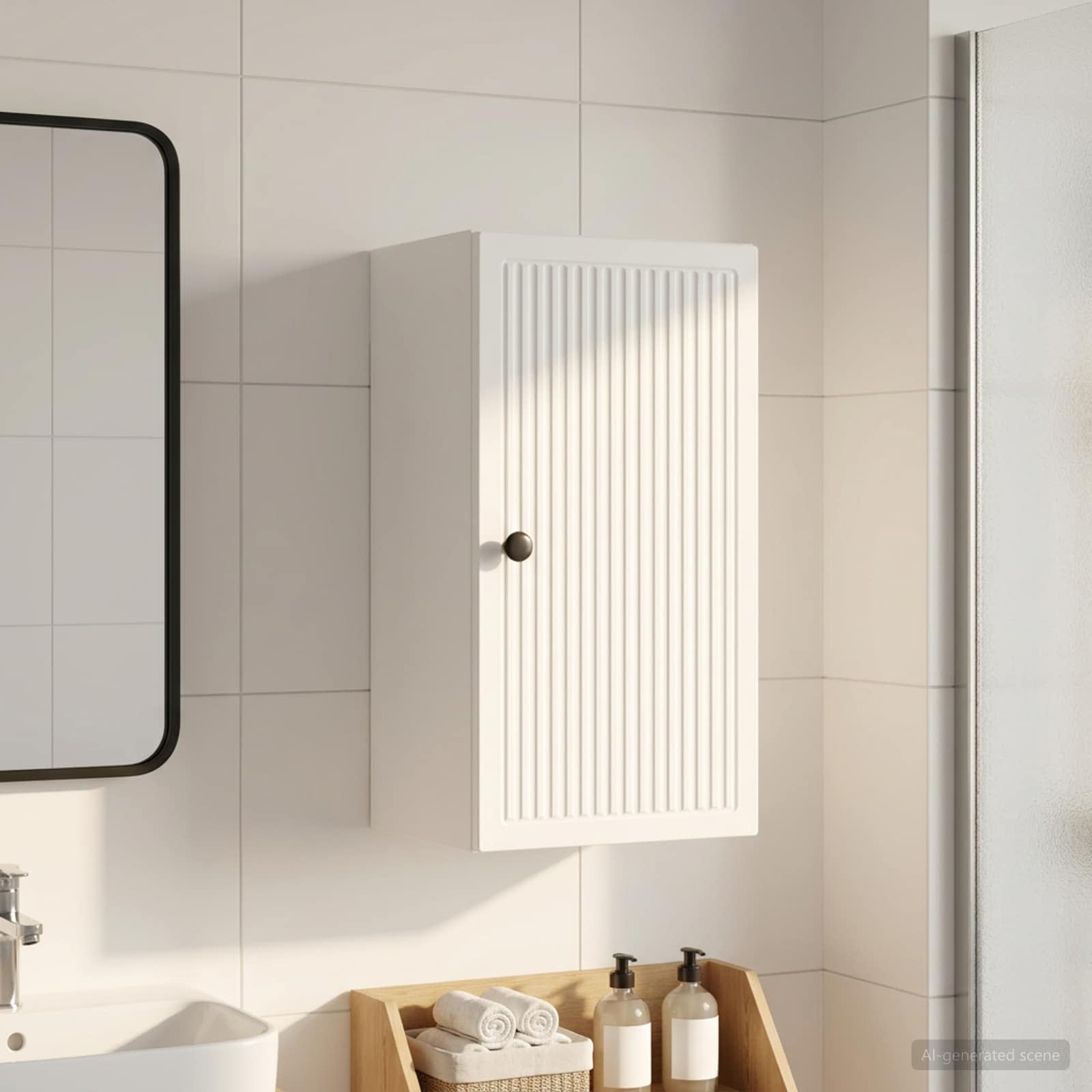 Bathroom Wall Cabinet EDE White 30 x 31 x 59 cm Engineered Wood