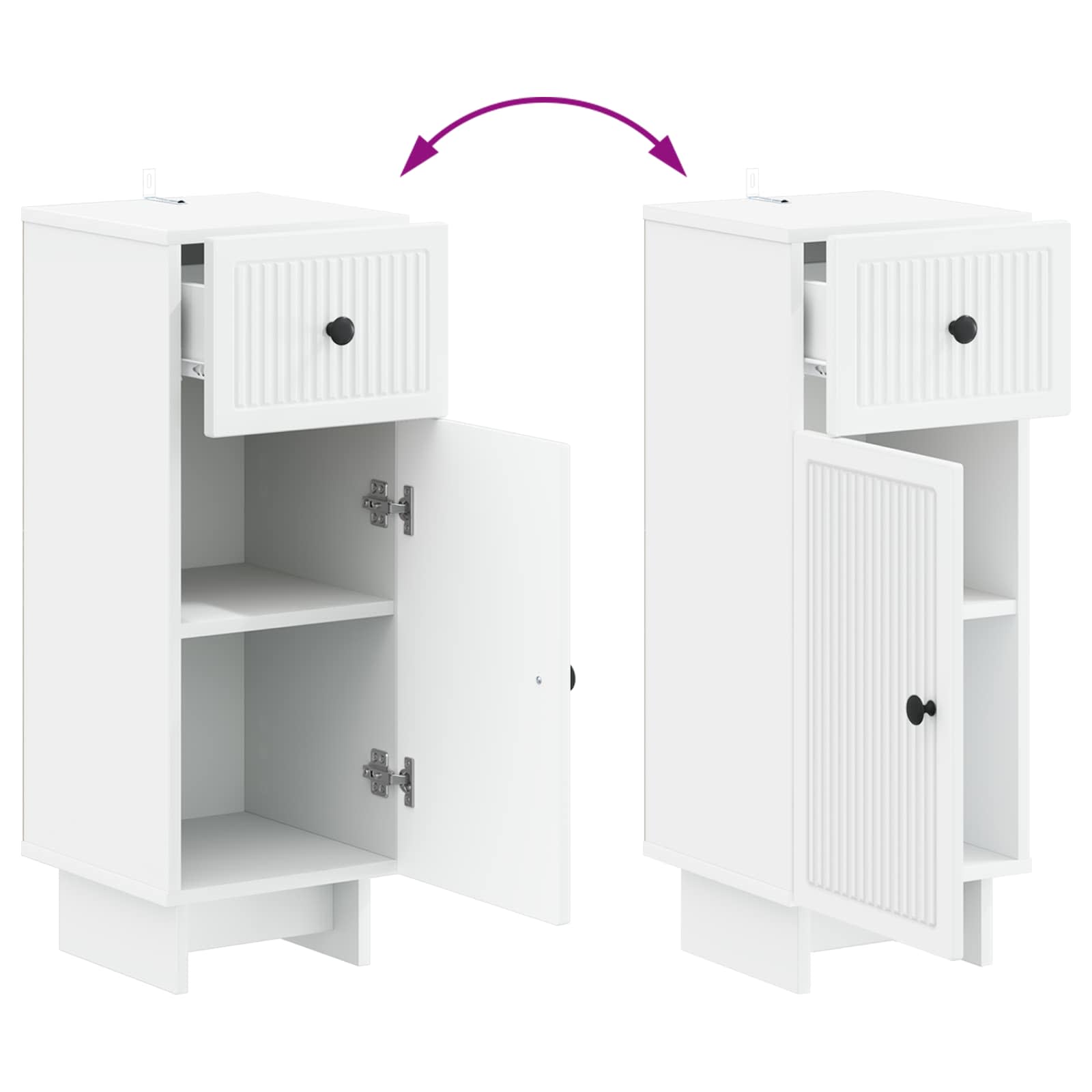 Bathroom Storage Cabinet EDE White 30 x 31 x 80 cm