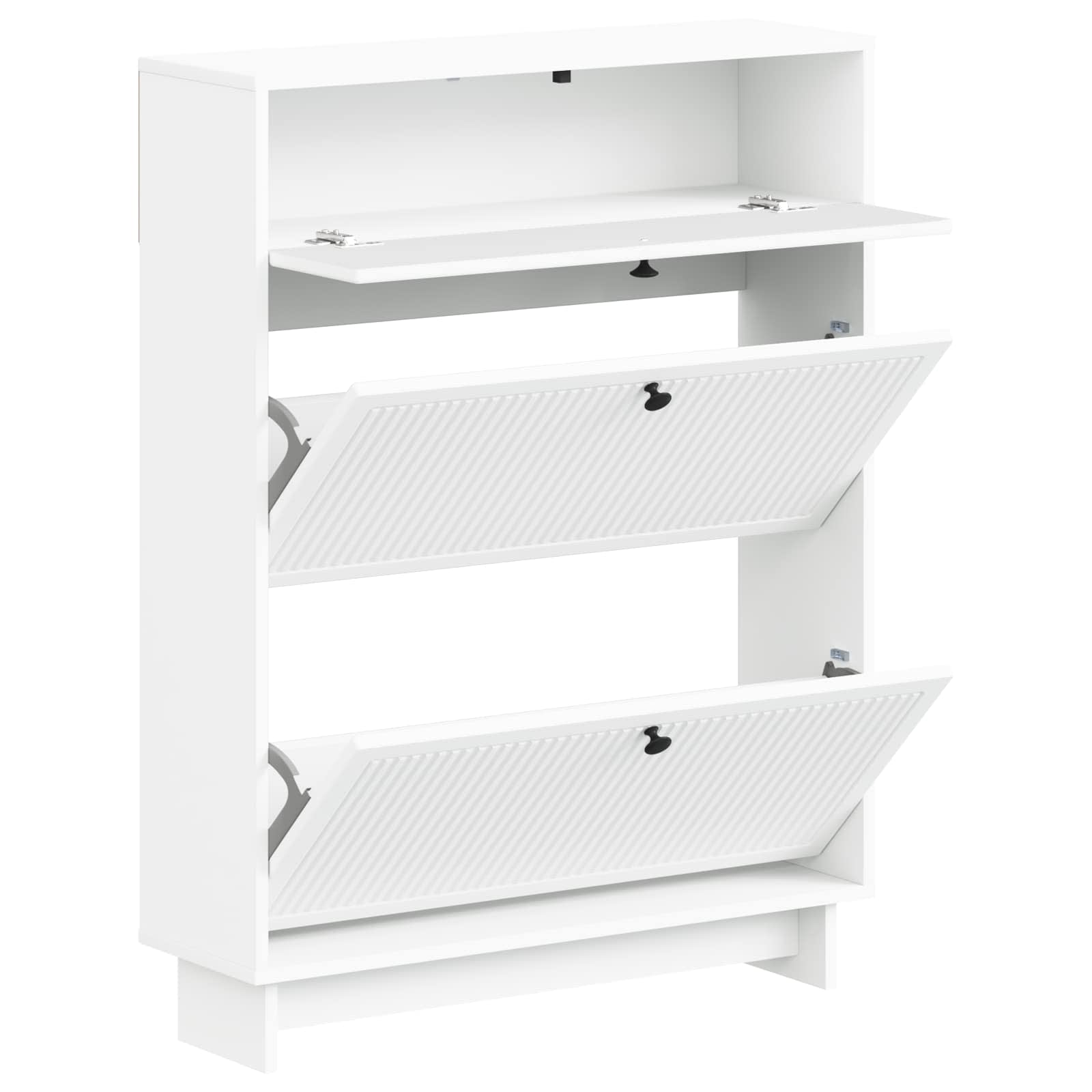 Shoe Cabinet EDE 78 x 24 x 103 cm Engineered Wood White
