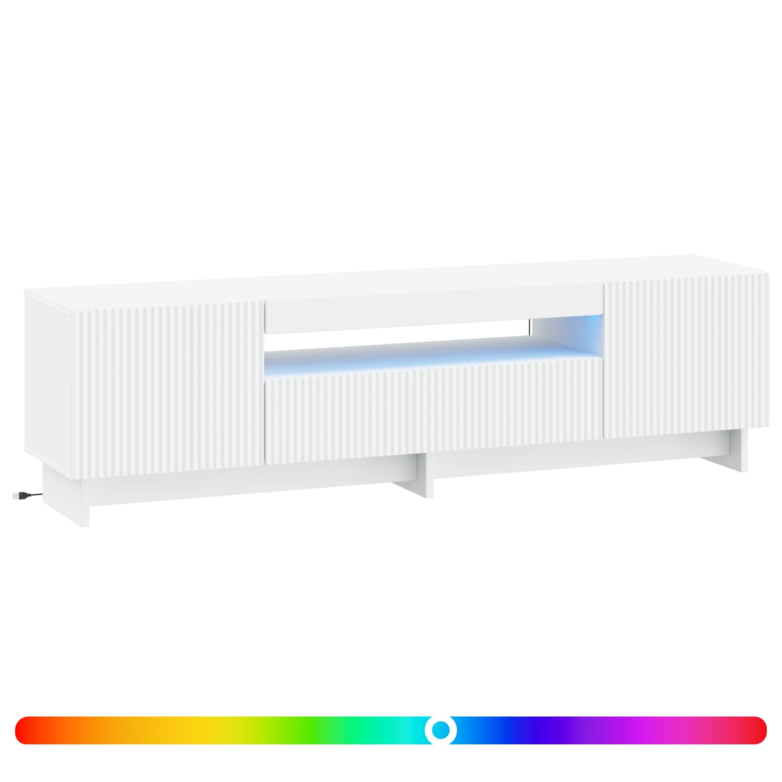LED TV Cabinet White Engineered Wood