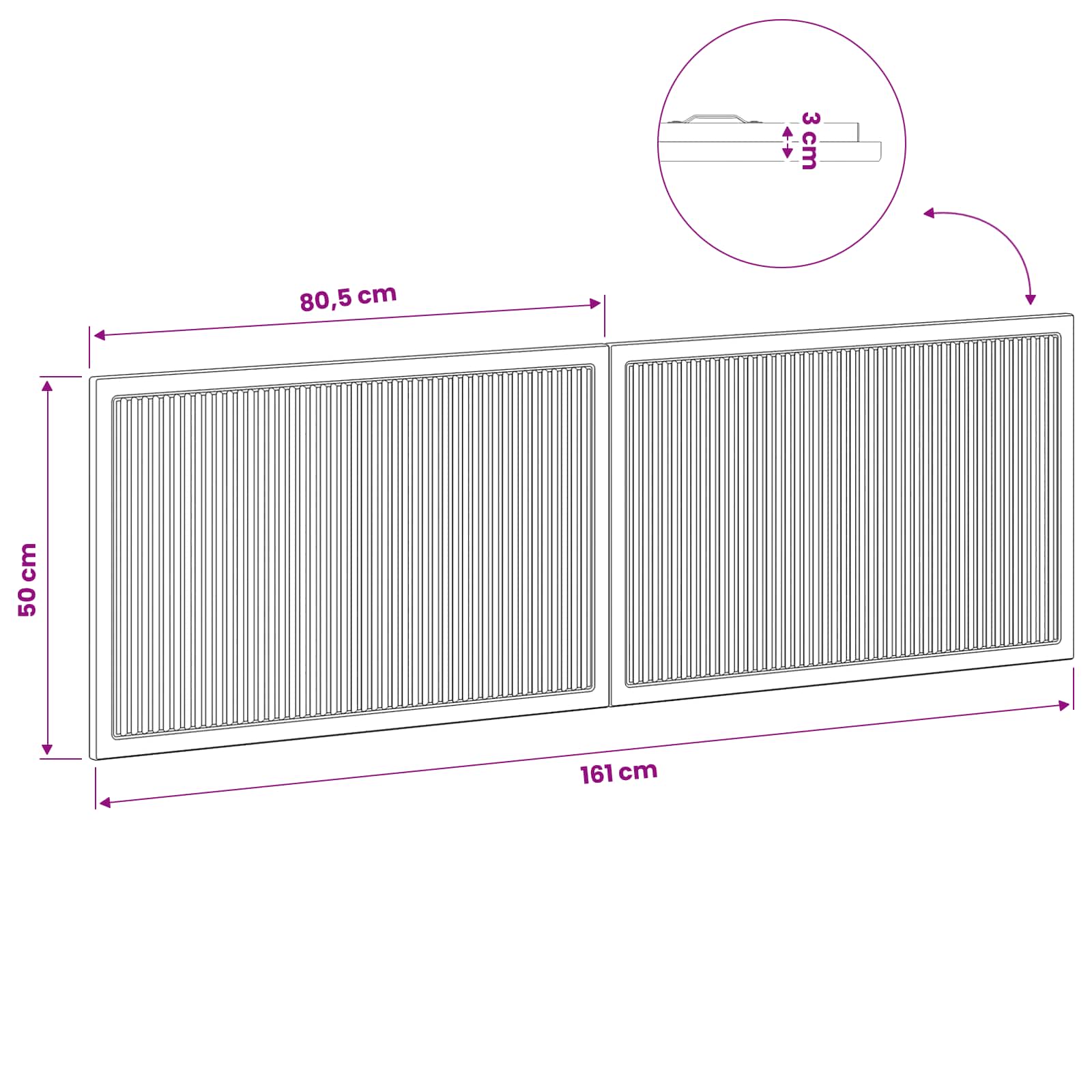 Wall-Mounted Headboard EDE Sonoma Oak Engineered Wood