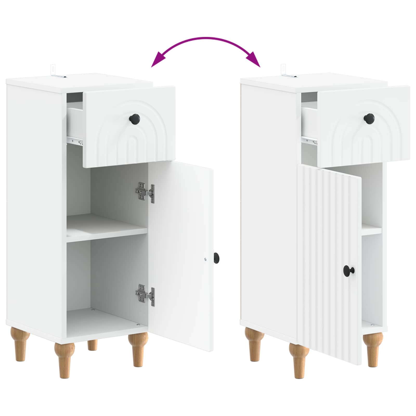 Bathroom Storage Cabinet ALKMAAR White 30 x 31 x 80 cm
