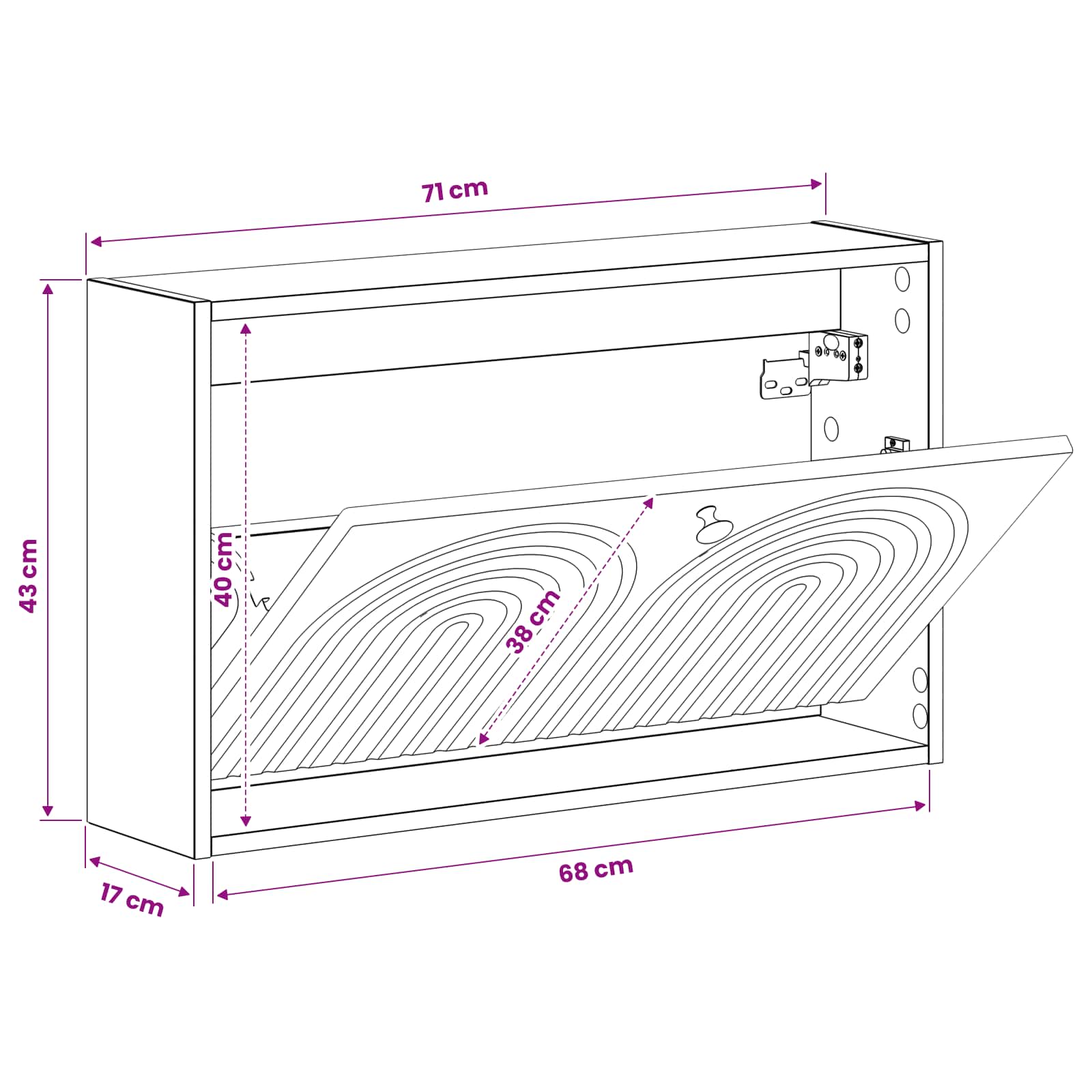 Wall-Mounted Shoe Cabinet ALKMAAR 71 x 17 x 43 cm White