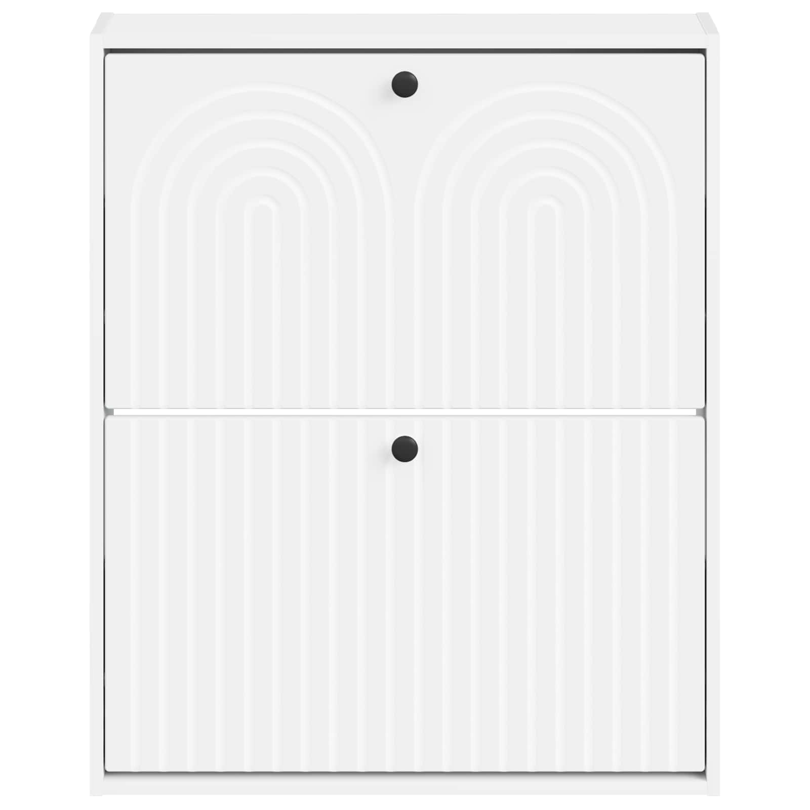 Wall-Mounted Shoe Cabinet ALKMAAR 71 x 17 x 86 cm White