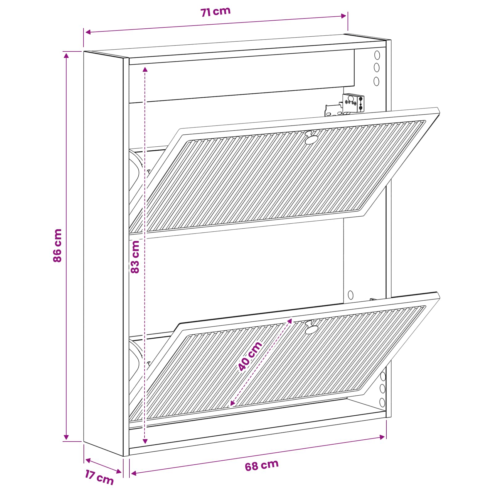 Wall-Mounted Shoe Cabinet ALKMAAR 71 x 17 x 86 cm White