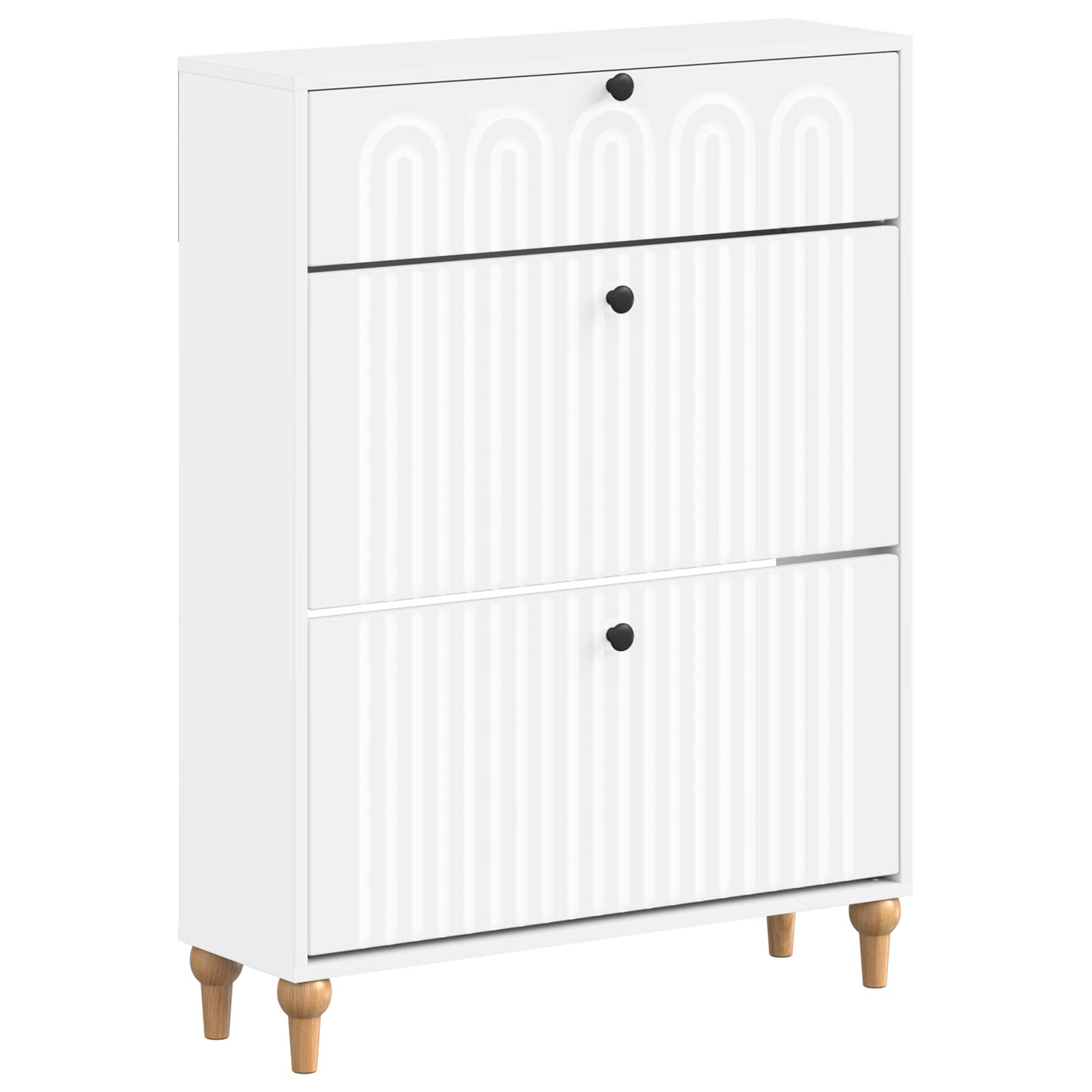 Shoe Cabinet ALKMAAR 78 x 24 x 103 cm Engineered Wood White