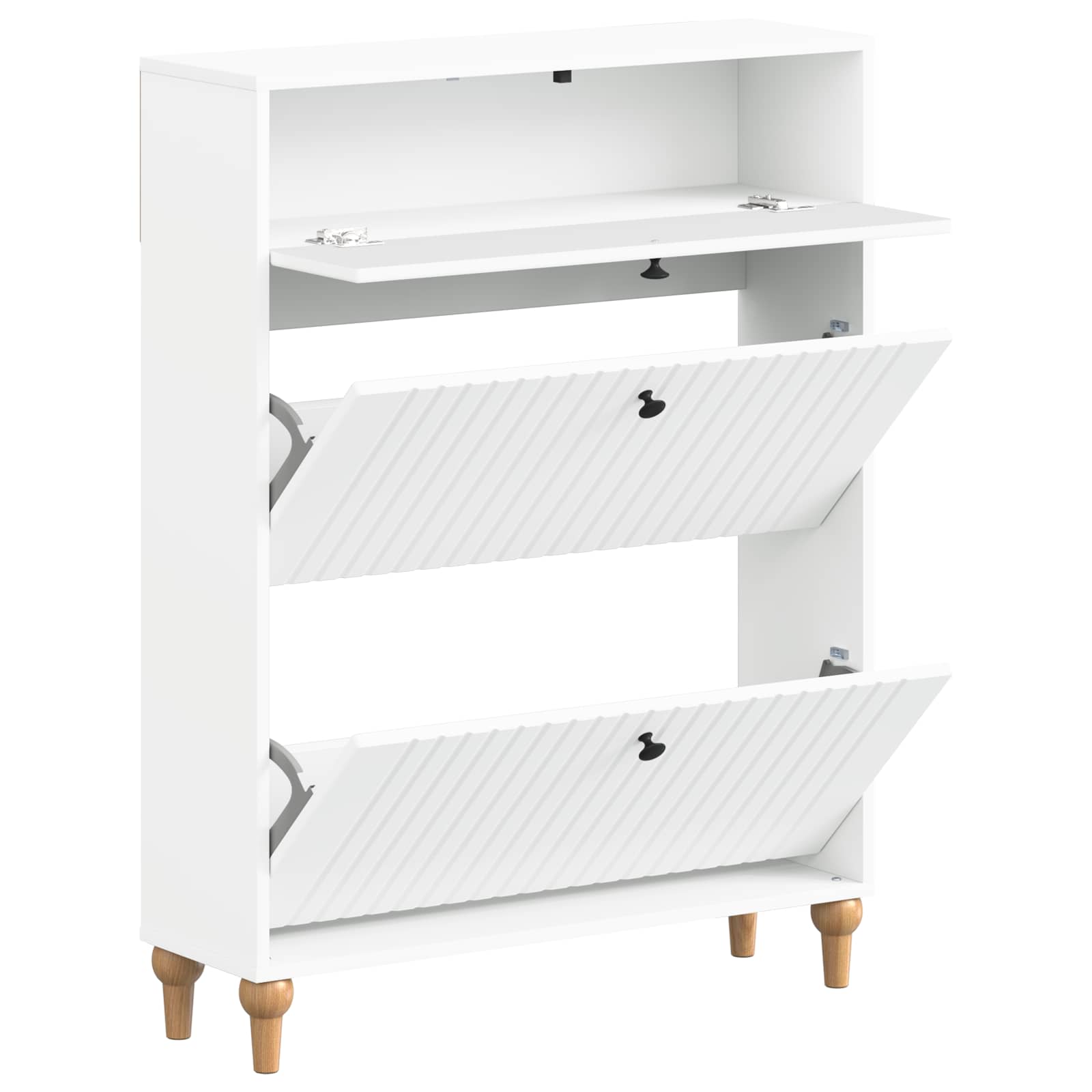 Shoe Cabinet ALKMAAR 78 x 24 x 103 cm Engineered Wood White