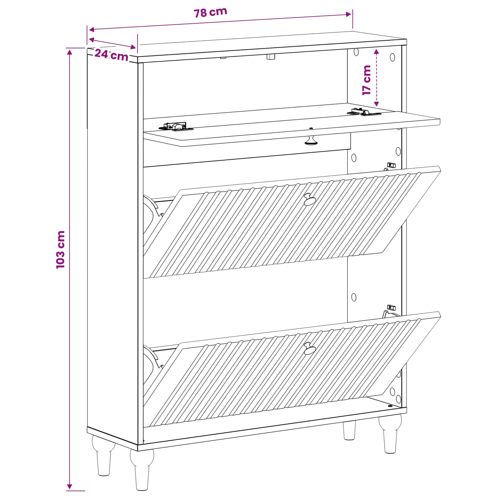 Shoe Cabinet ALKMAAR 78 x 24 x 103 cm Engineered Wood White