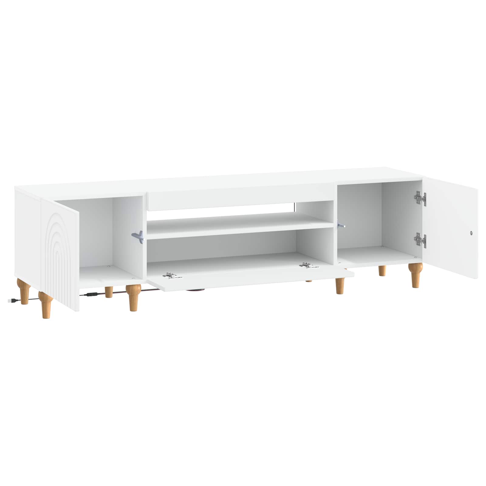 LED TV Cabinet White Engineered Wood