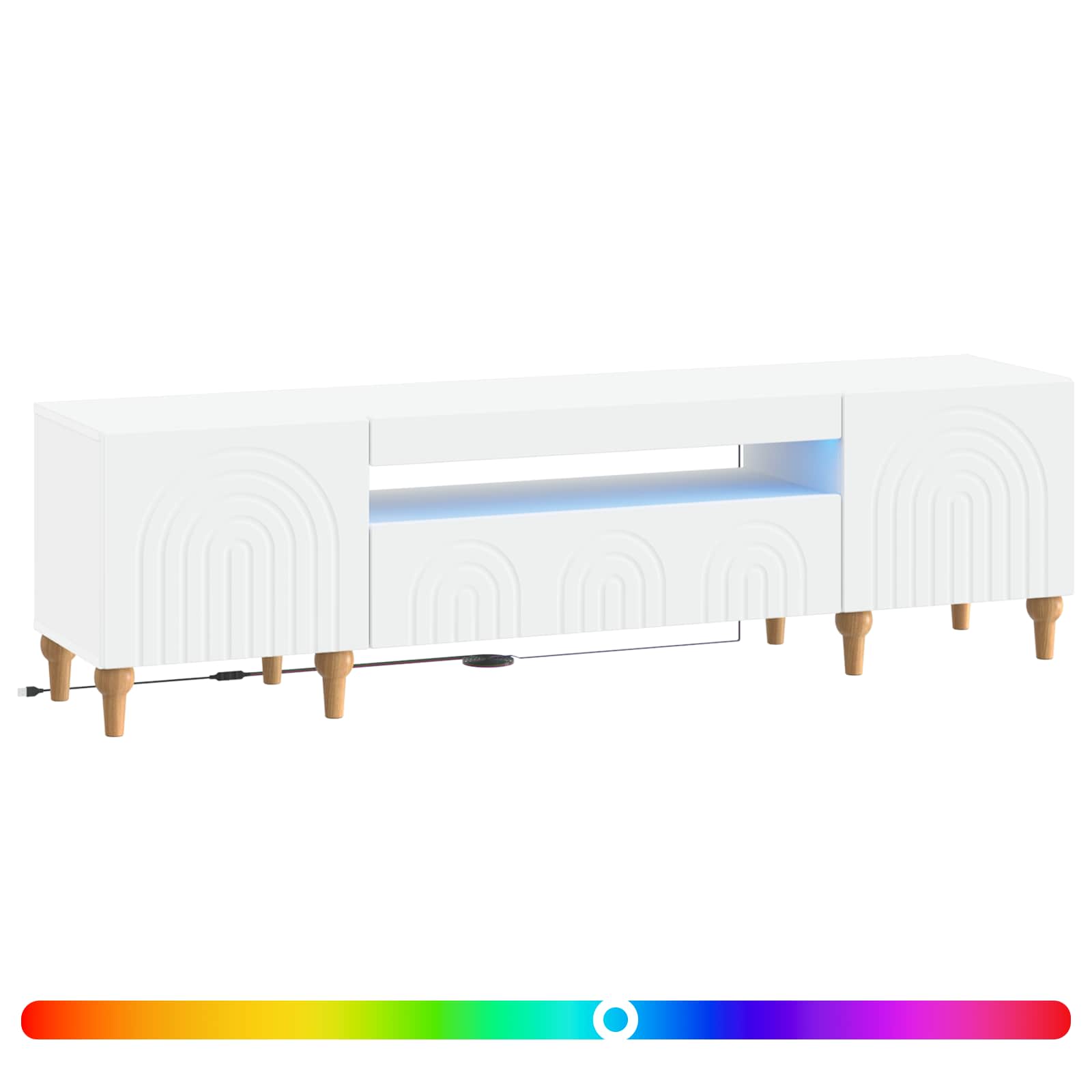 LED TV Cabinet White Engineered Wood