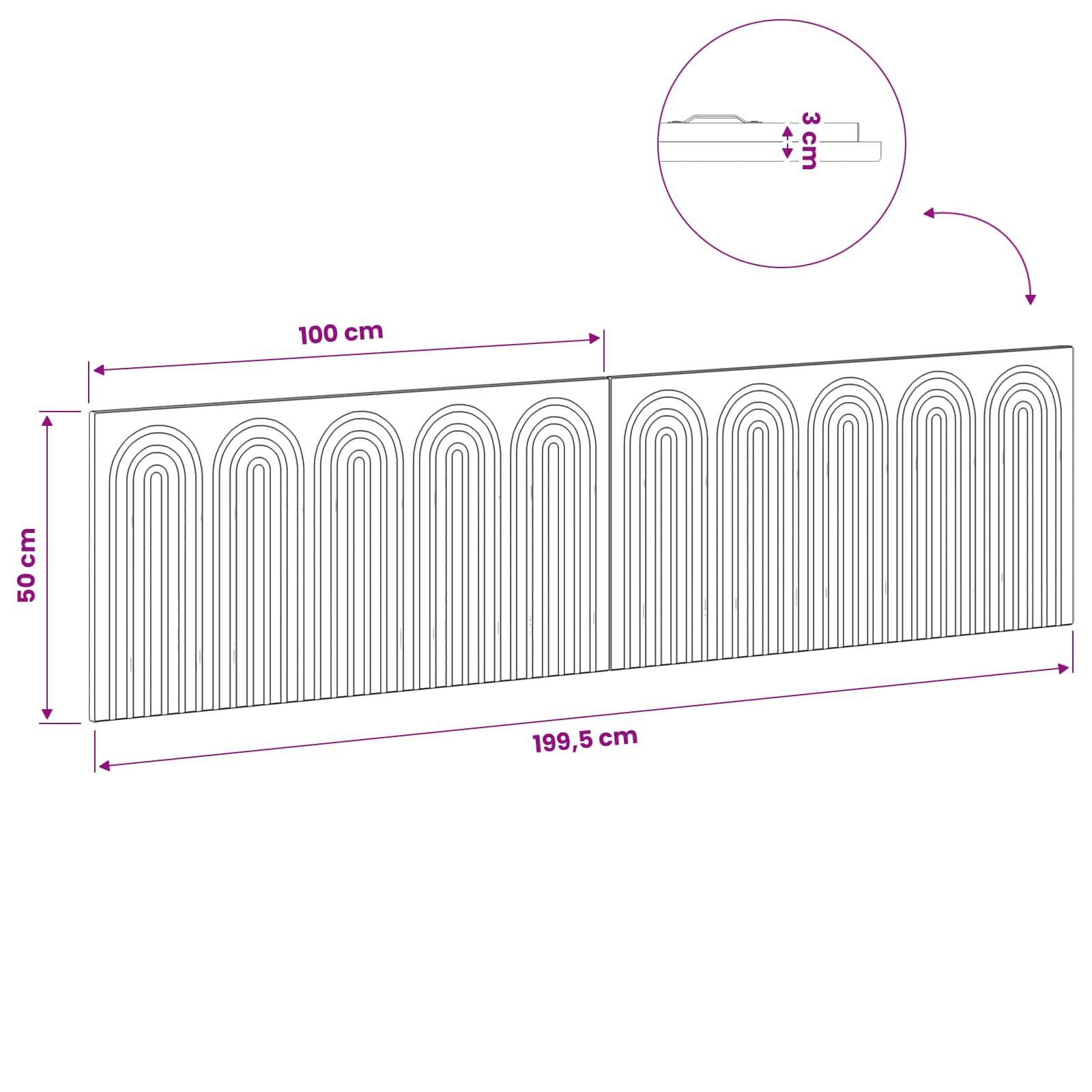 Wall-Mounted Headboard ALKMAAR Sonoma Oak Engineered Wood