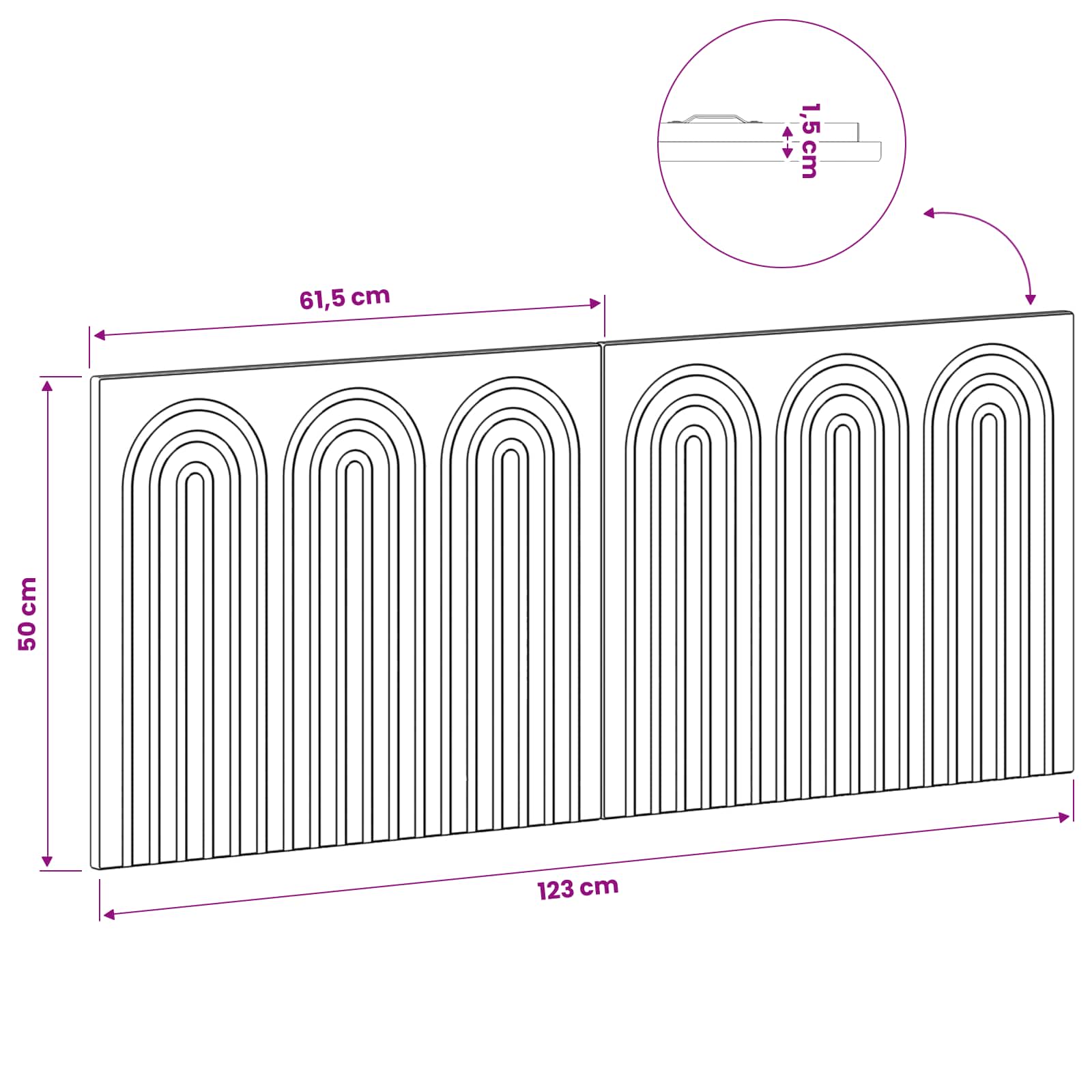 Wall-Mounted Headboard ALKMAAR Sonoma Oak Engineered Wood