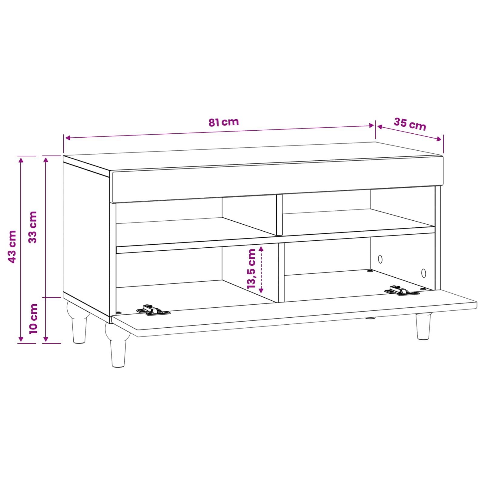 LED TV Cabinet White Engineered Wood