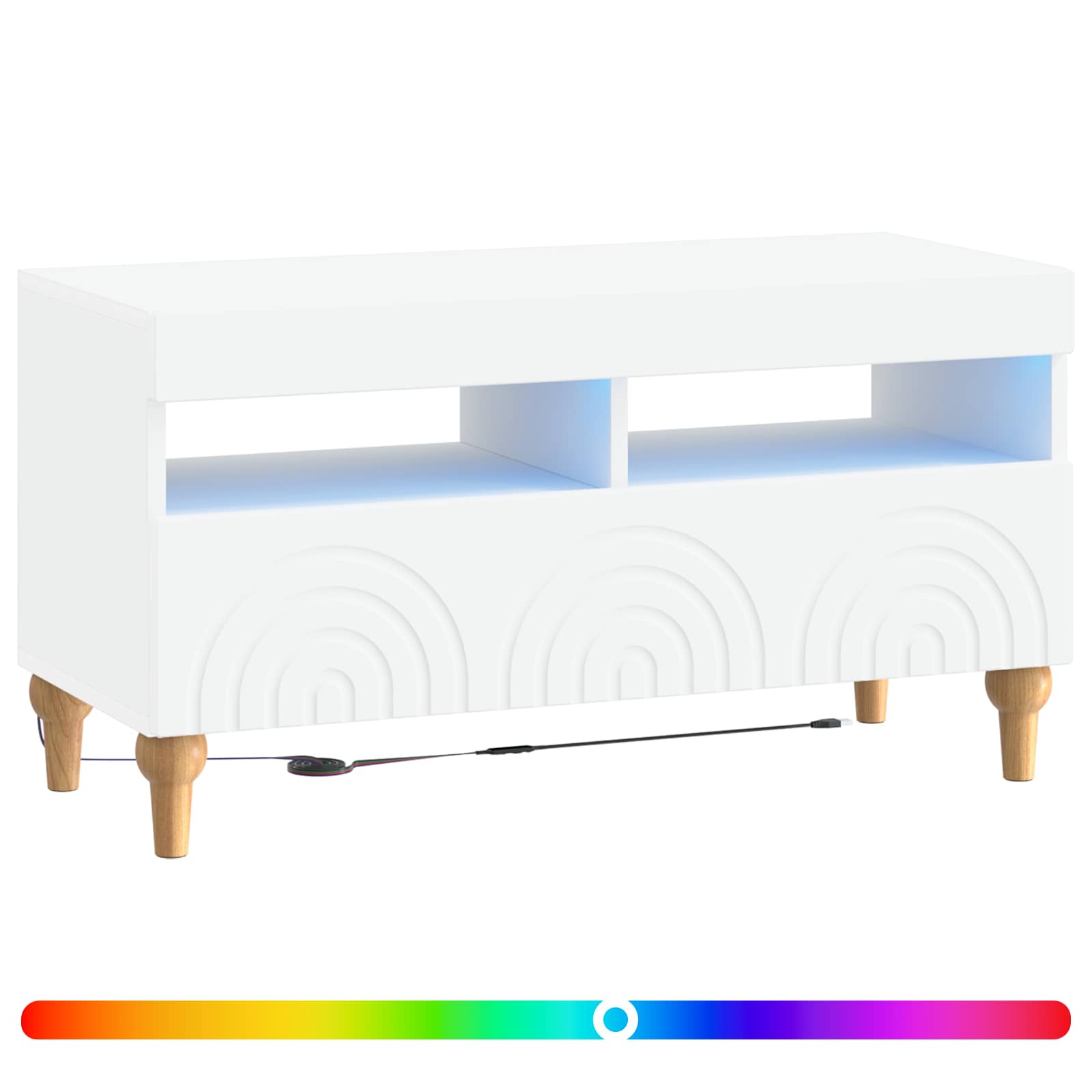 LED TV Cabinet White Engineered Wood