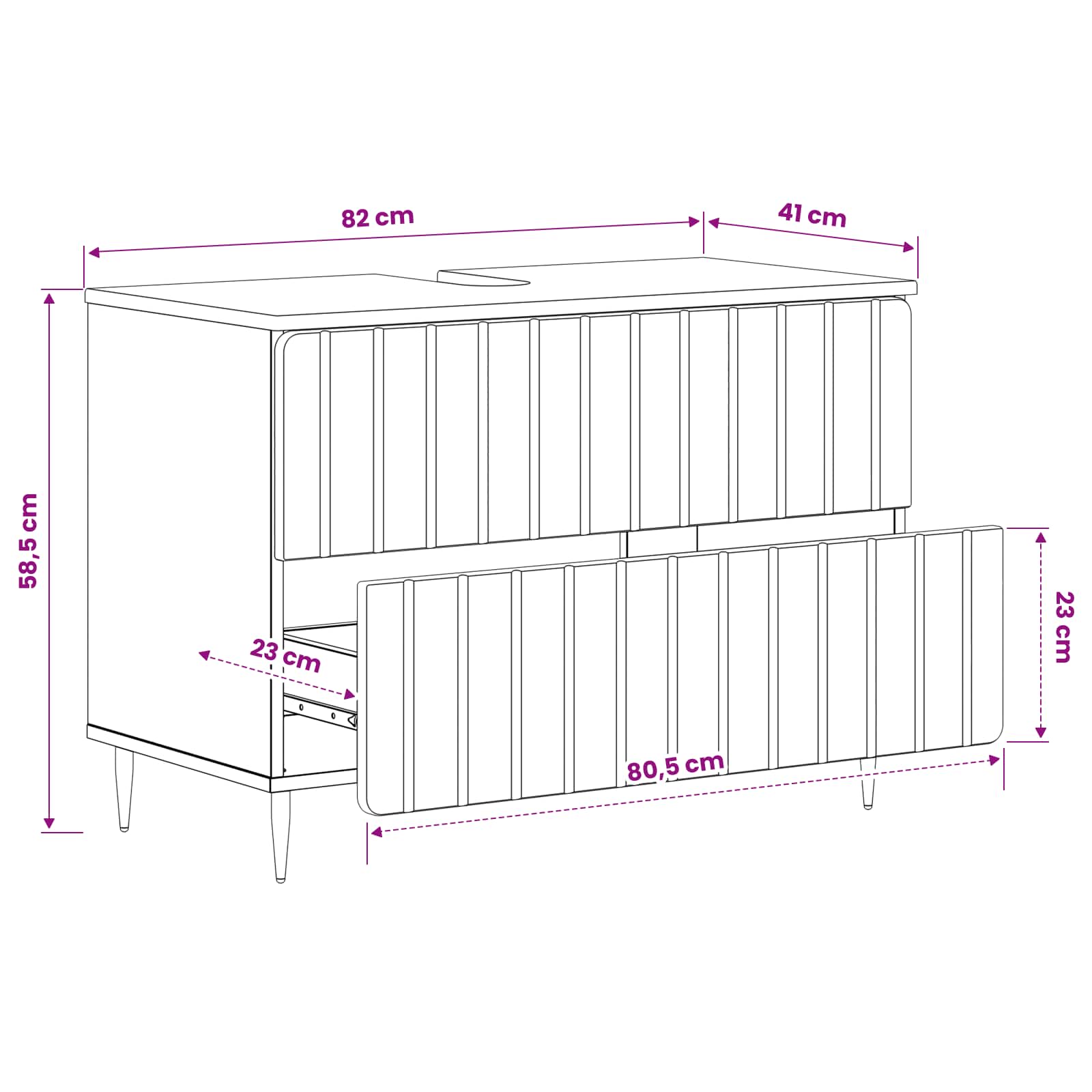 Bathroom Sink Cabinet ZWOLLE White 82 x 41 x 58.5 cm