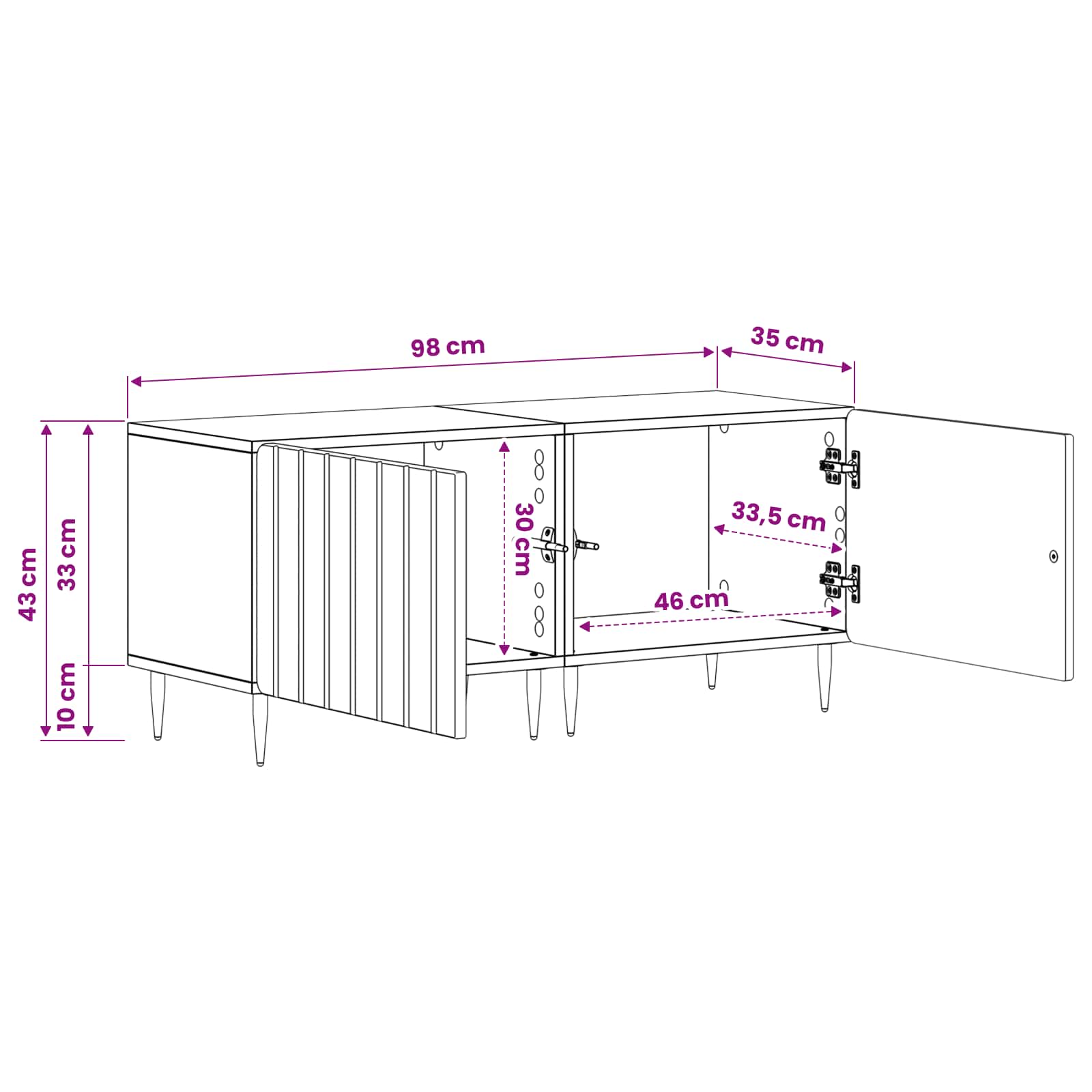 TV Cabinet White Engineered Wood