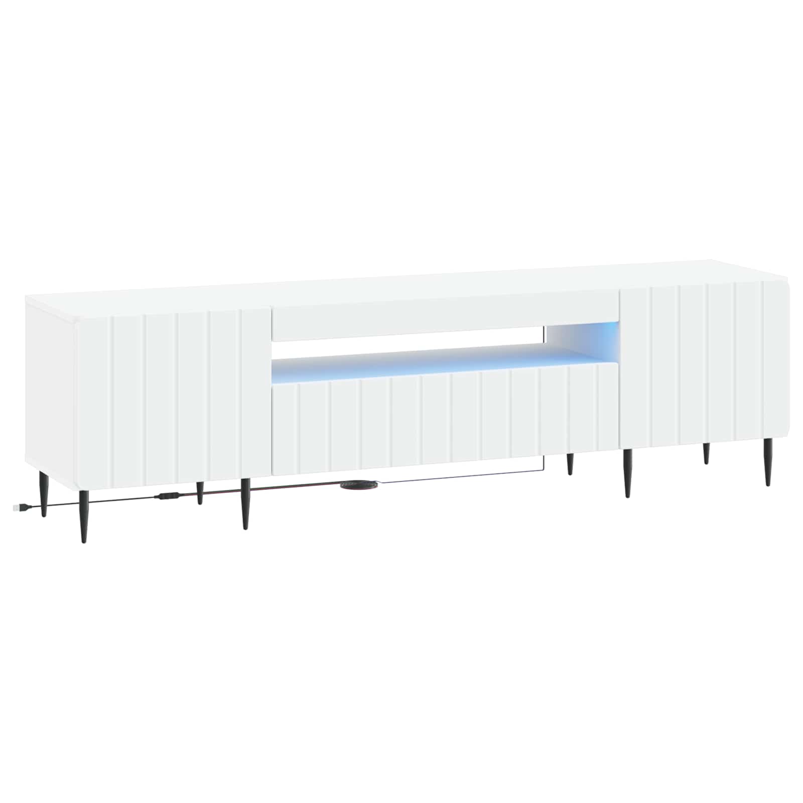 LED TV Cabinet White Engineered Wood