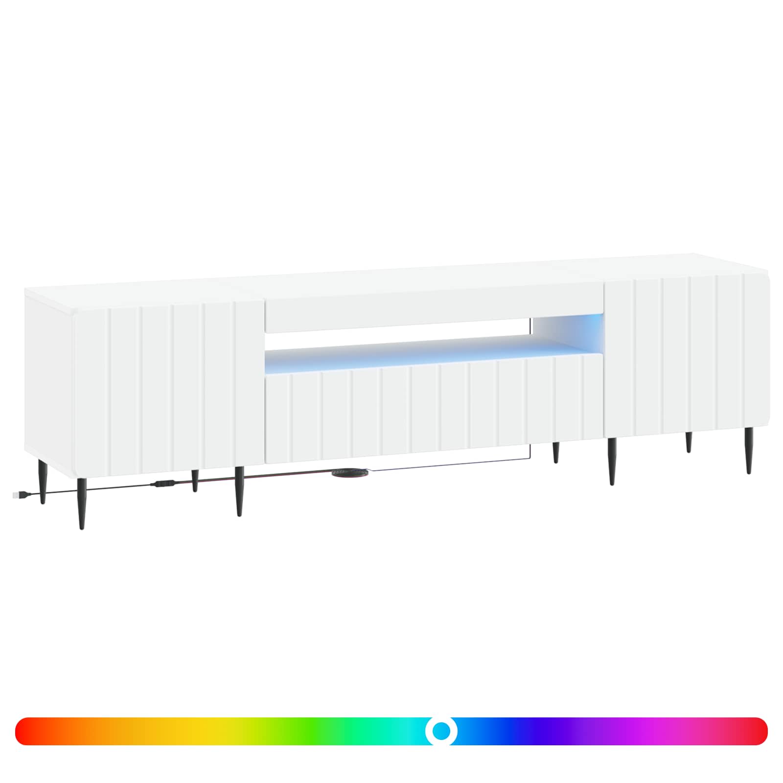 LED TV Cabinet White Engineered Wood