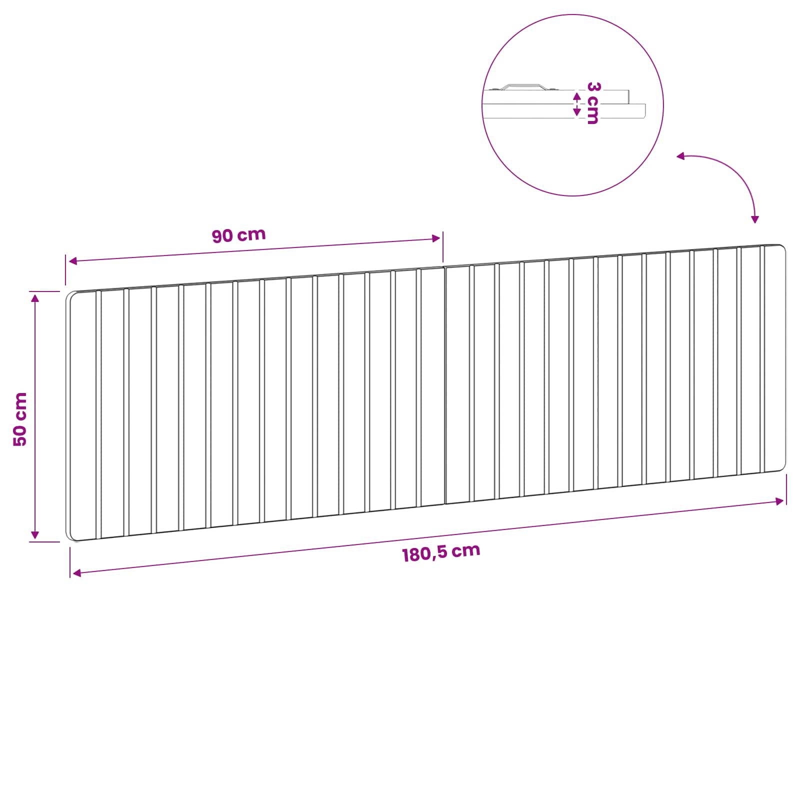 Wall-Mounted Headboard ZWOLLE Sonoma Oak Engineered Wood