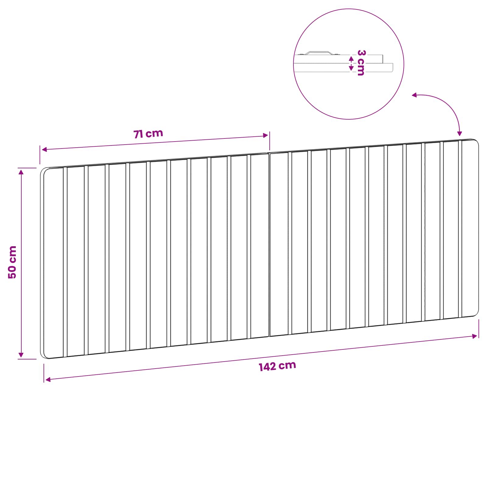 Wall-Mounted Headboard ZWOLLE Sonoma Oak Engineered Wood