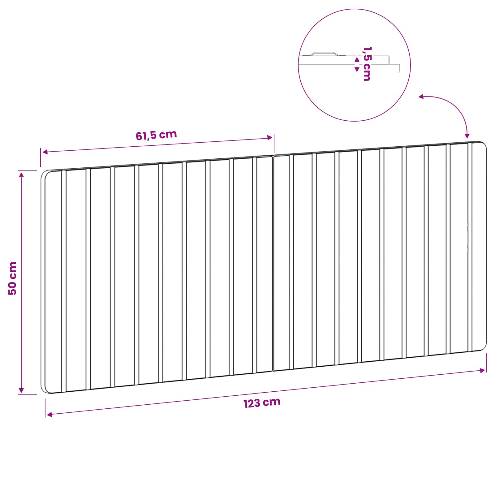 Wall-Mounted Headboard ZWOLLE Sonoma Oak Engineered Wood