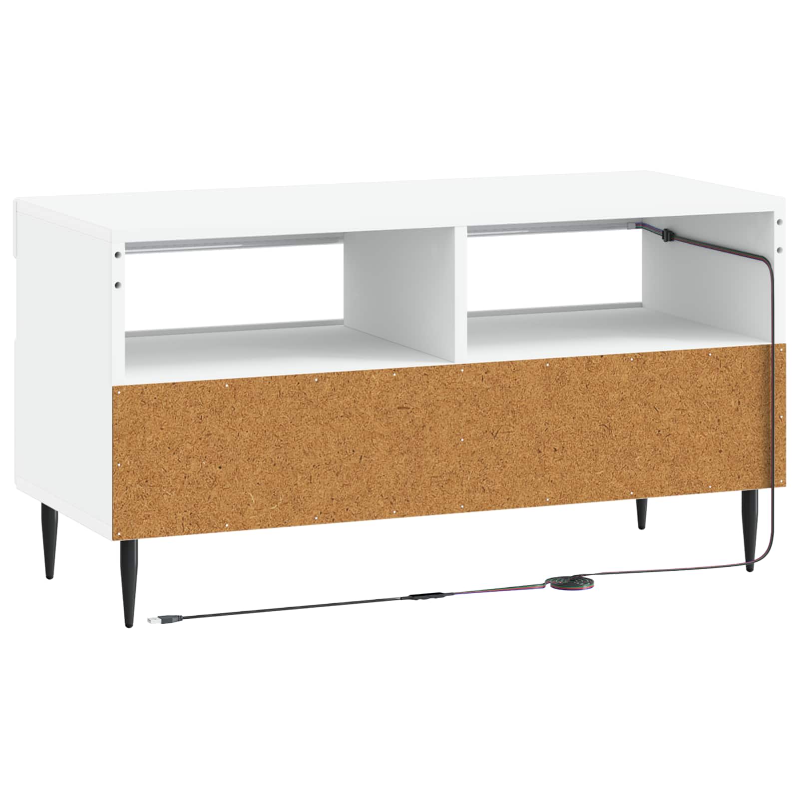 LED TV Cabinet White Engineered Wood